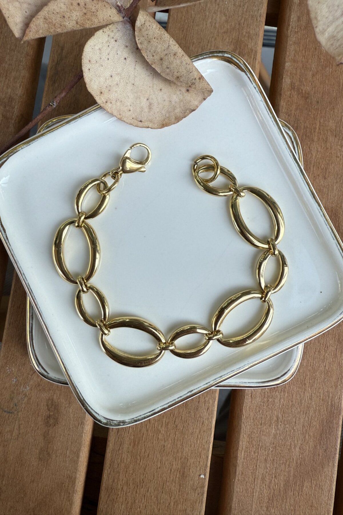 My Joyas Design Çelik Büyük Halkalar Bileklik 18cm