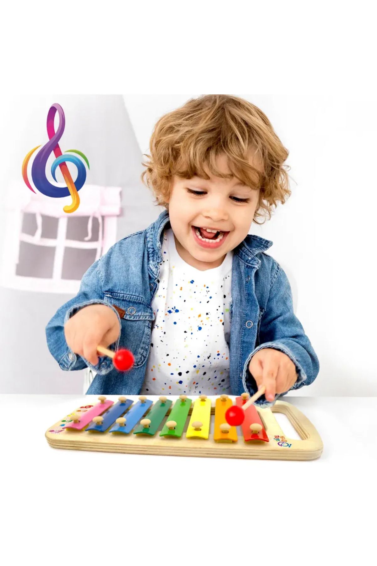 Hi-Q Toys Ksilofon - Nota Kartlı 10 Farklı Melodi