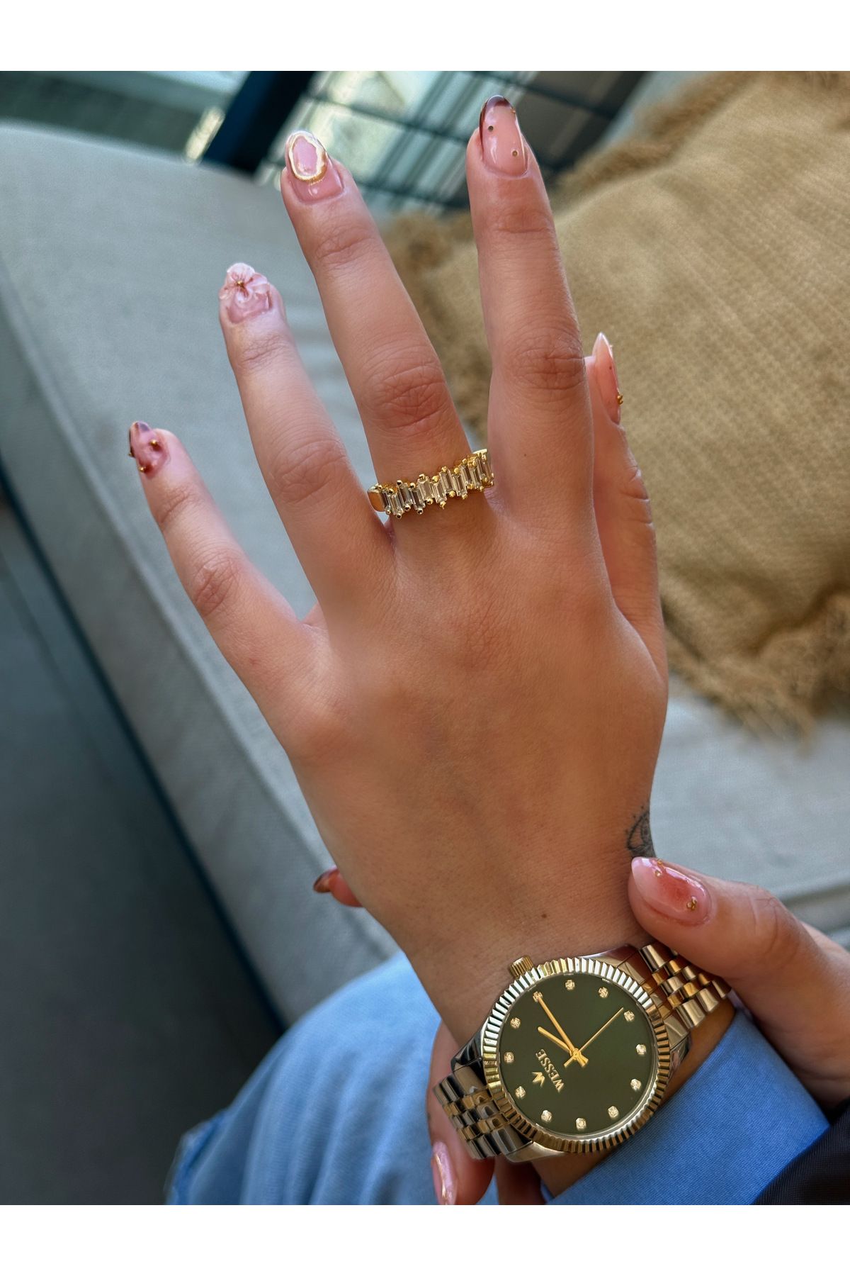 HeyYou Jewelry Ayarlanabilir zirkon yüzük