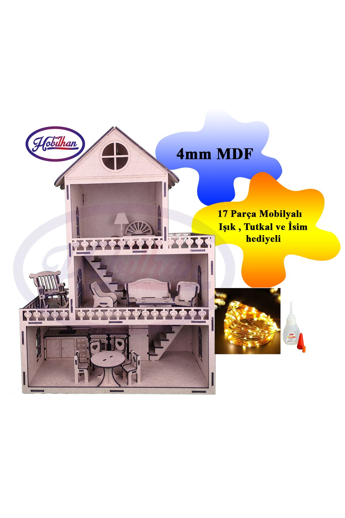Hobilhan 60cm ahşap oyun evi