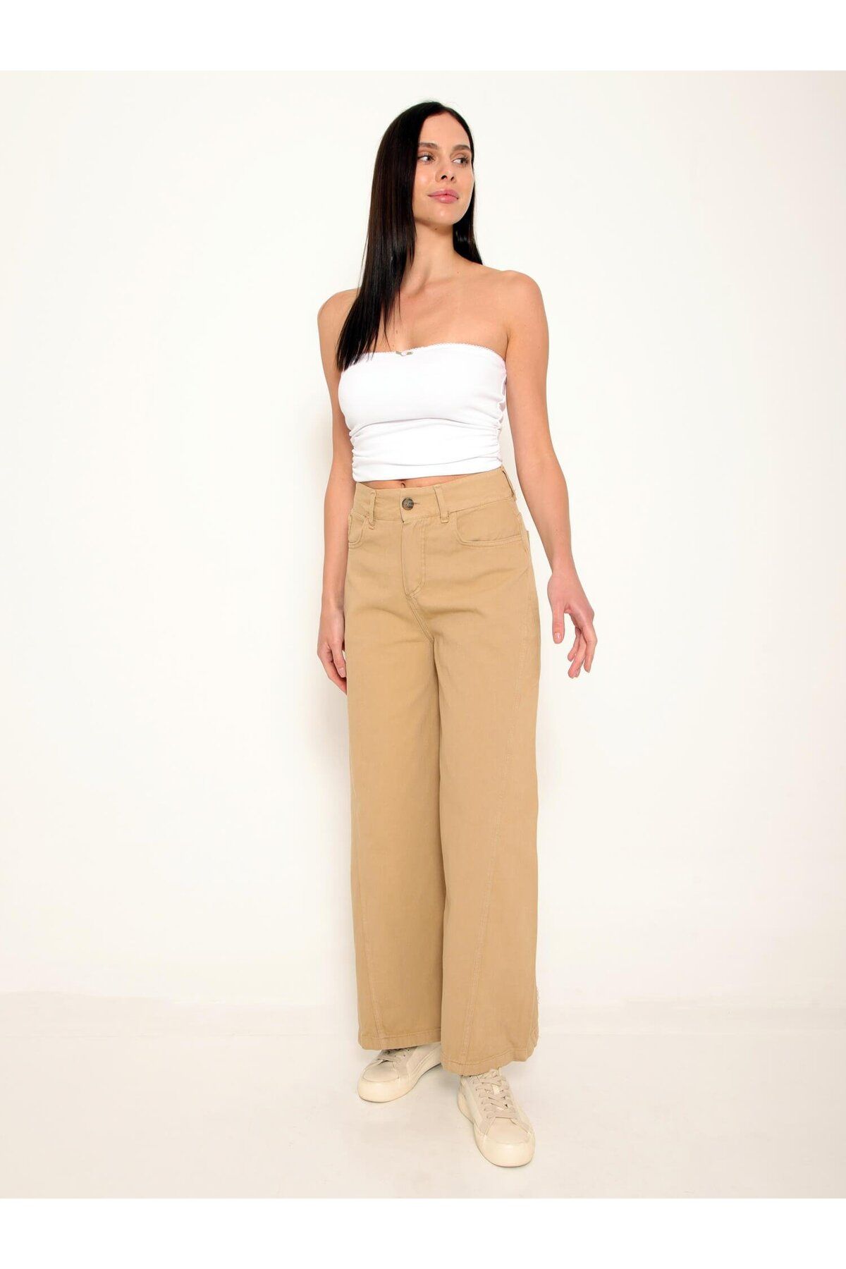 Coral Beş Cepli Pantolon Camel