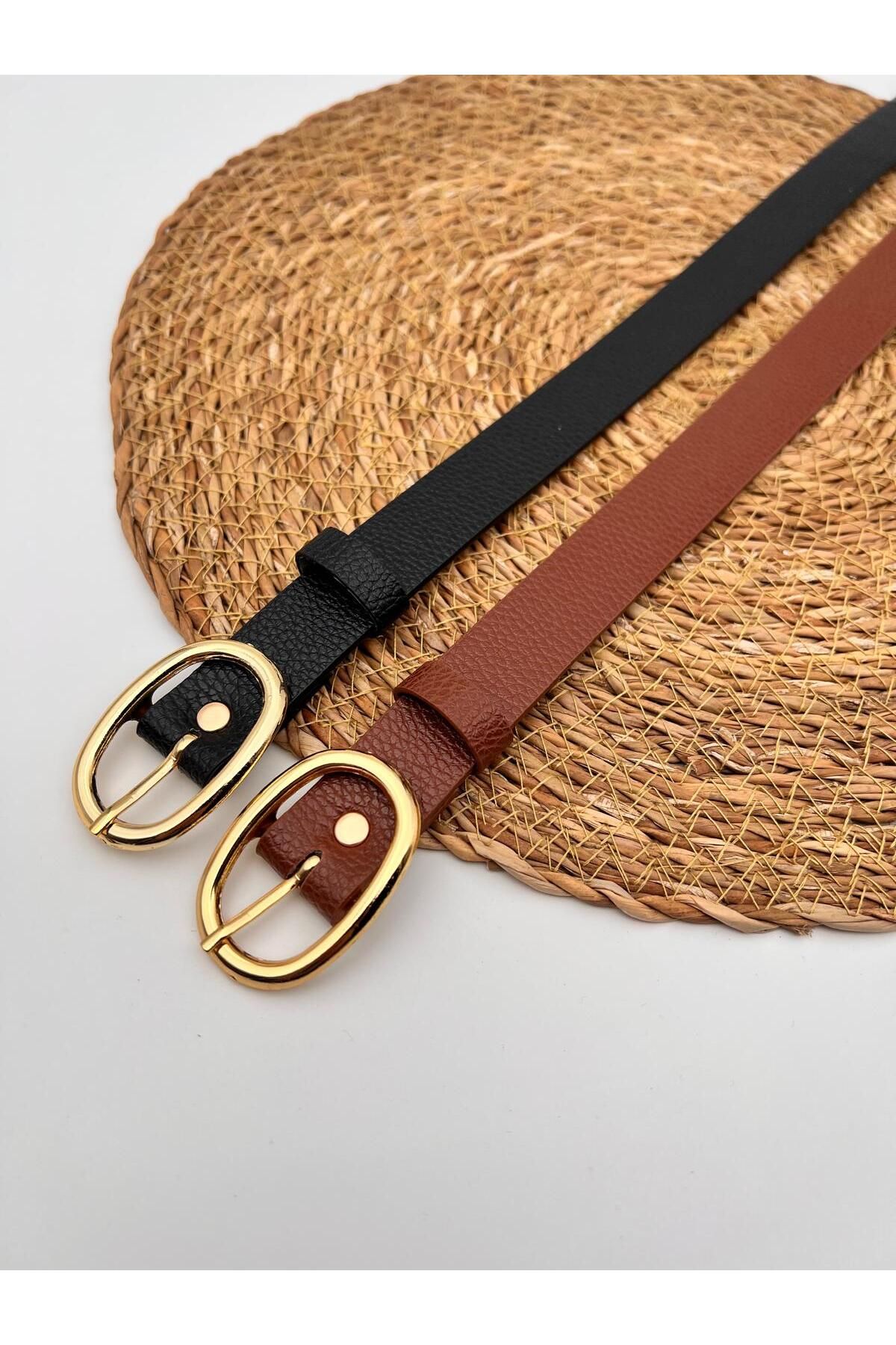 Descoin Oval Gold Tokalı Kadın Kemeri,Pantalon Kemeri,Ceket Kemeri,Gömlek kemeri
