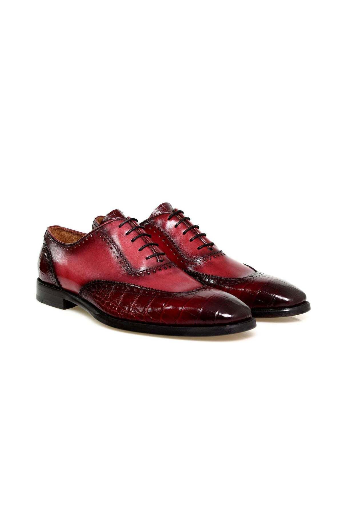 Butik BORDO RENK BAĞCIKLI HAKİKİ DERİ ERKEK AYAKKABI