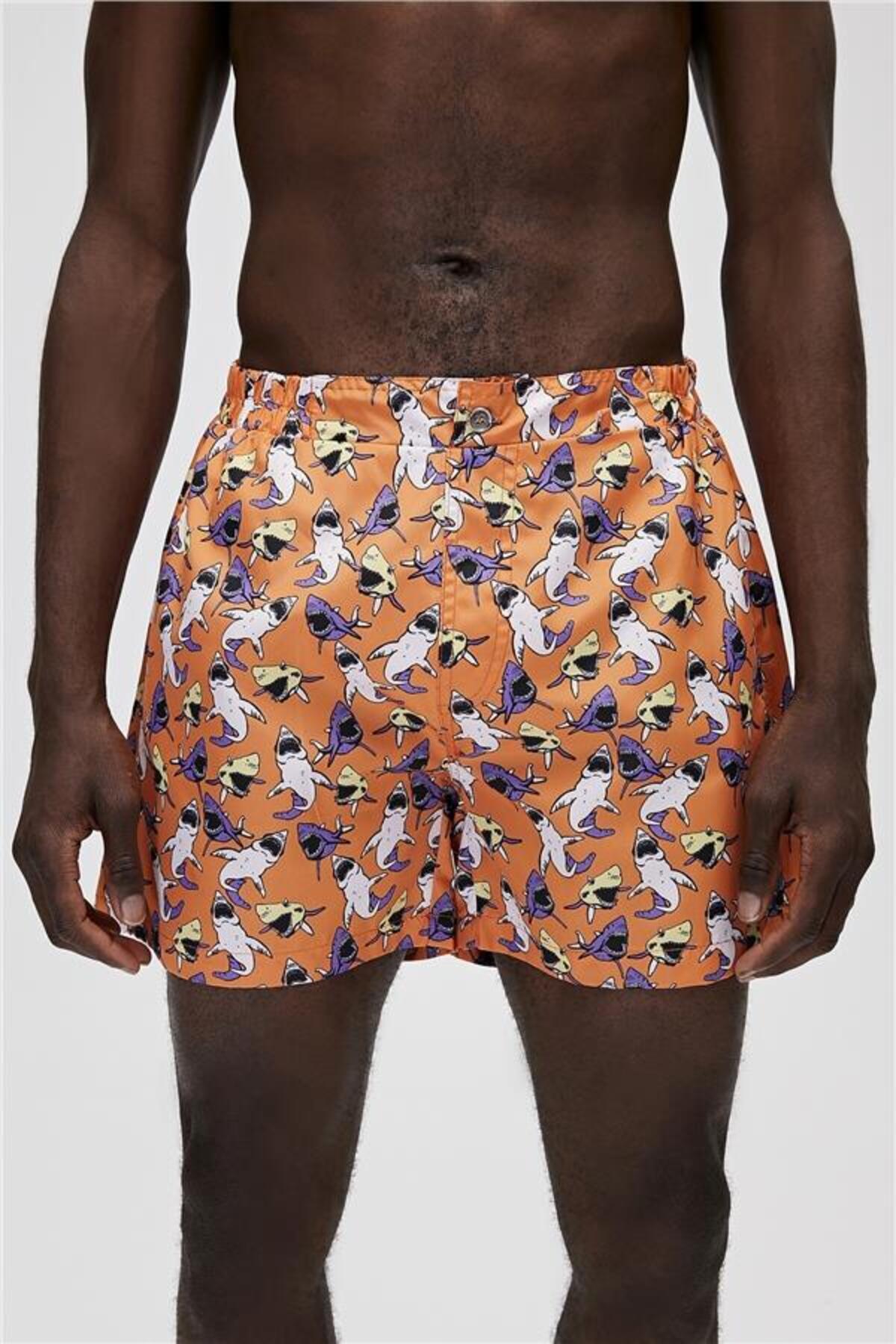 Bad Bear 21.01.09.005-C38 Megalodon Erkek Deniz Şortu Turuncu