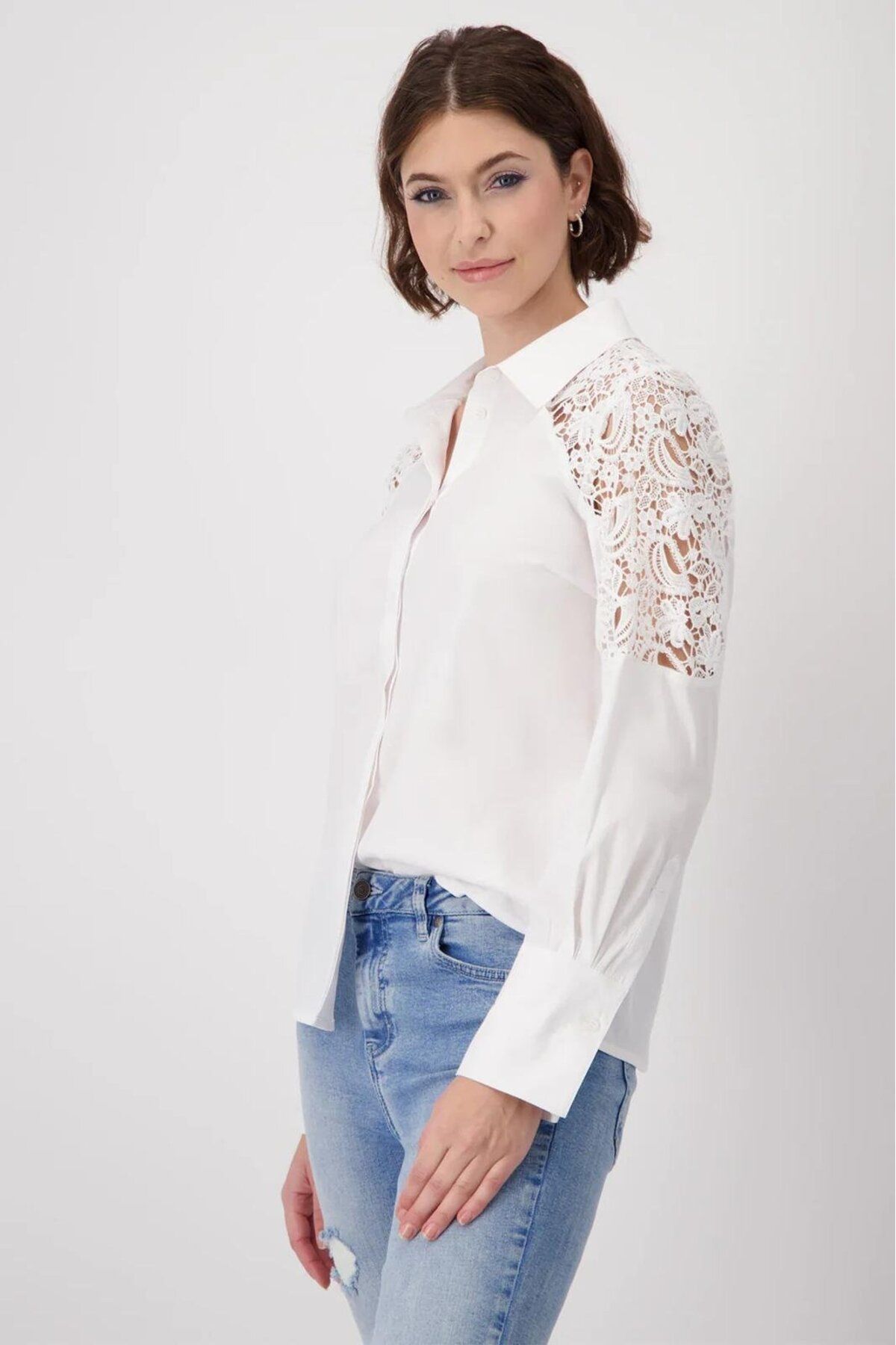 Yuksektopuklarboutique Omuzu Nakış Detaylı İhracat Gömlek