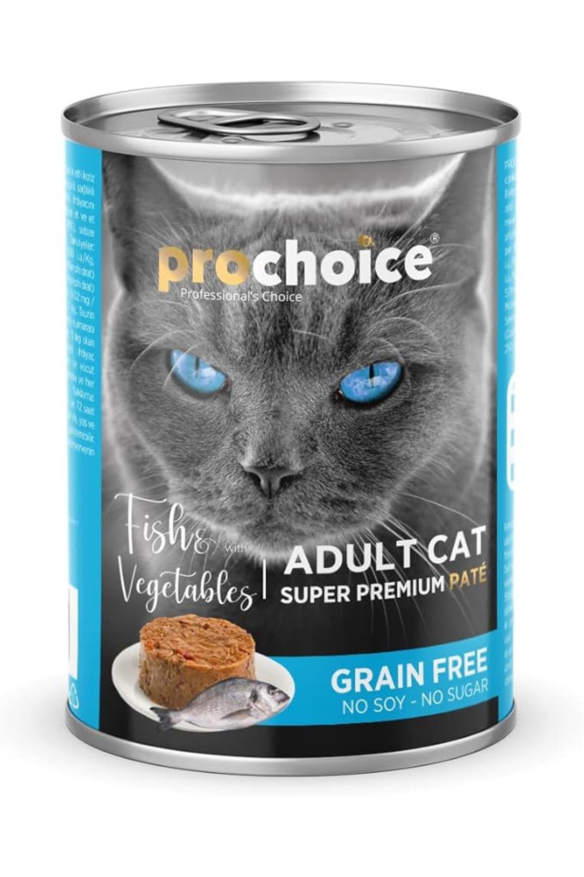 Furlo Prochoice Yetişkin Kediler İçin, Tahılsız, Balık Etli Ve Sebzeli Ezme, 400 g x 12 Adet