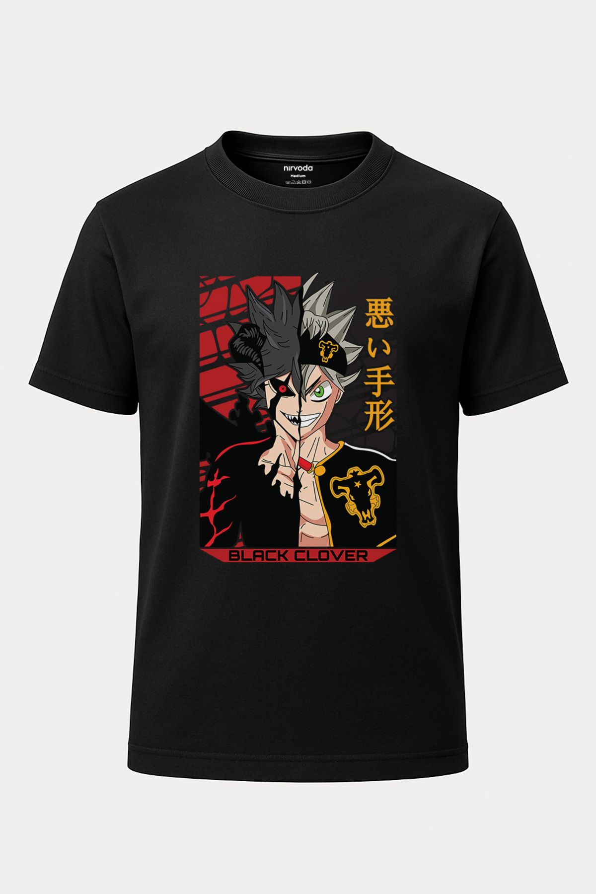 nirvoda Unisex Asta Black Clover Baskılı Tişört - Anime T-shirt
