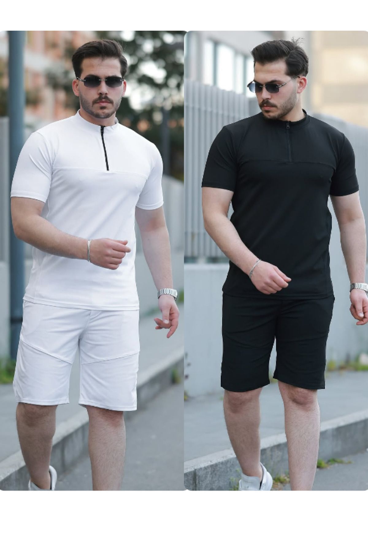 Liberto Erkek Dalgıç Kumaş Yarım Fermuarlı Şort Takım – Spor & Günlük Kombin