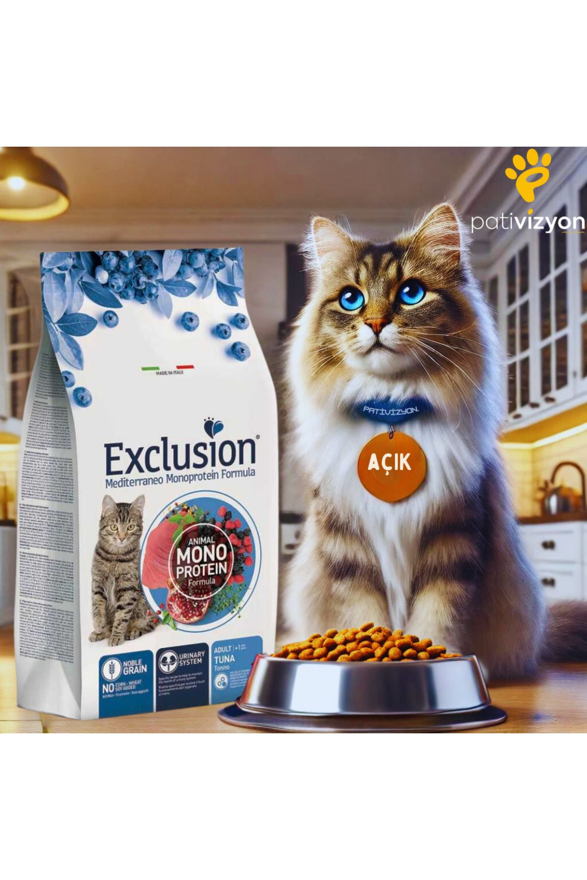 Exclusion EXCLUSİON KISIRLAŞTIRILMIŞ TUNA BALIKLI KEDİ MAMASI 1 KG AÇIK