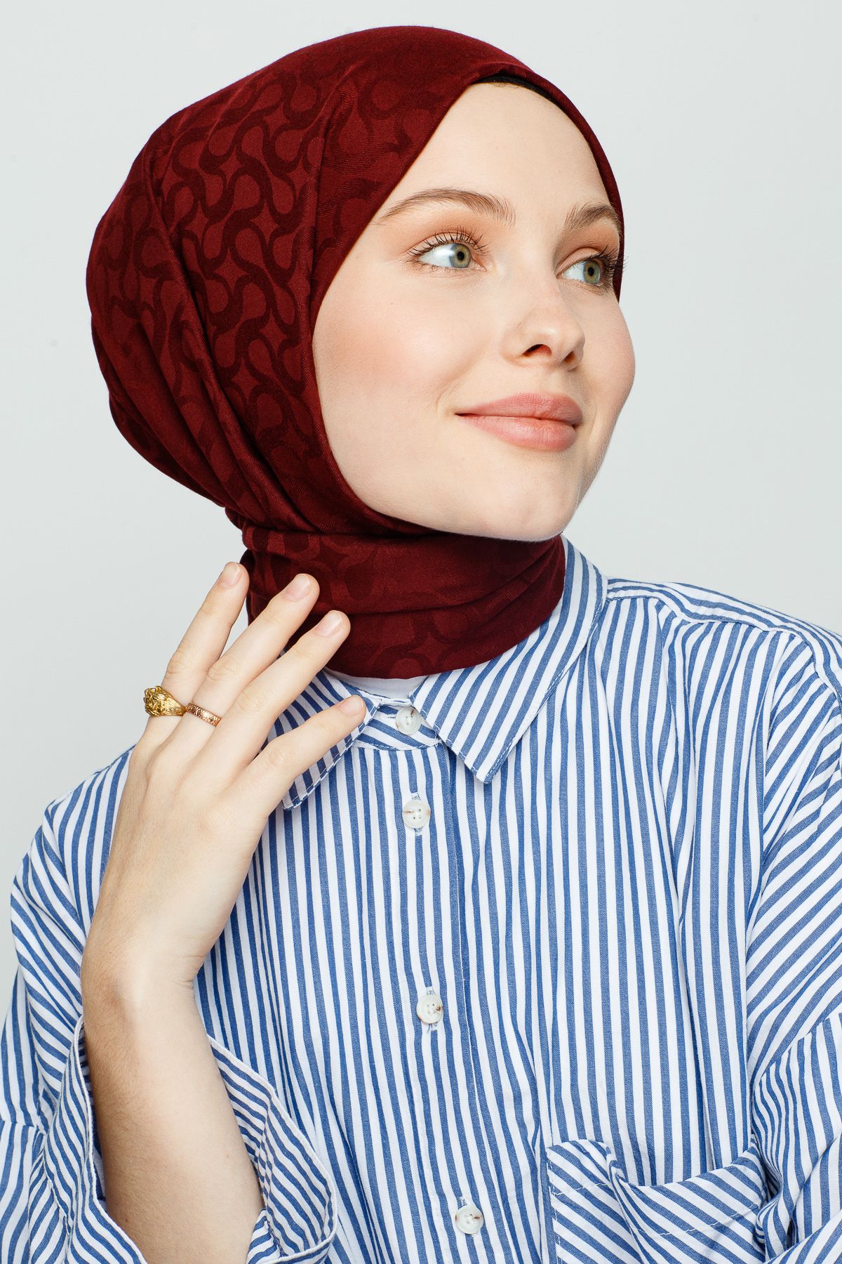VALORSCARF Kızılcık Bloom Desen Şal