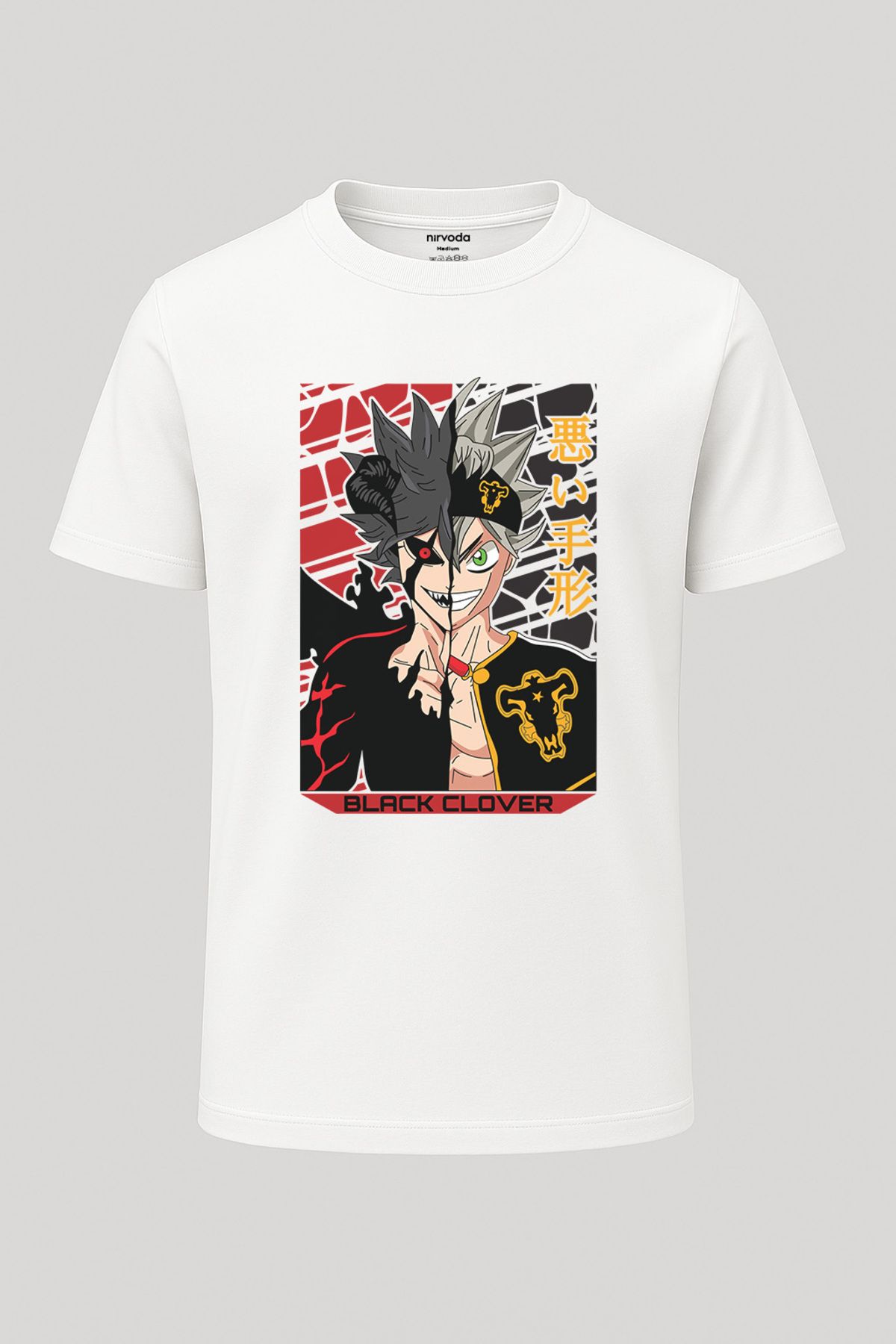 nirvoda Unisex Asta Black Clover Baskılı Tişört - Anime T-shirt