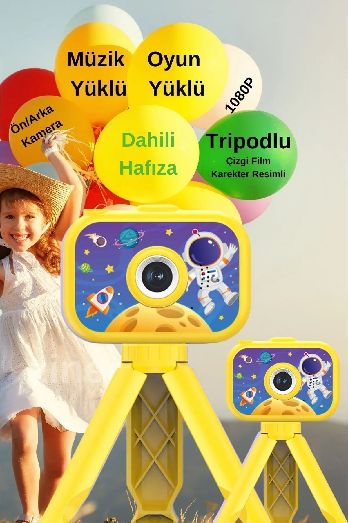 EN SİGA Tripodlu Mini 1080p Hd Çocuk Kamera Dijital Fotoğraf Makinesi 2.0 Inç Ekran