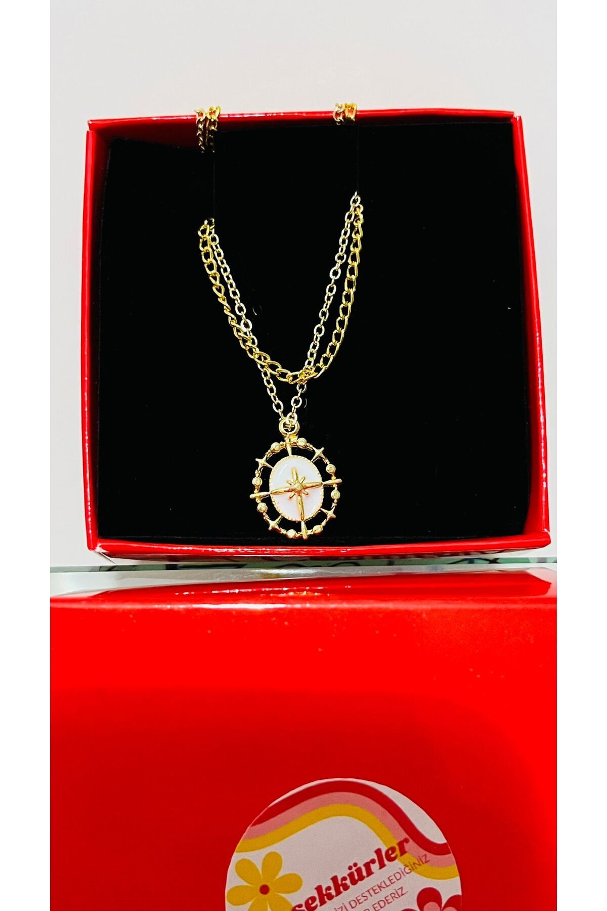 REFLECTS STYLİSH BEAUTY KUTUP YILDIZI FİGÜRLÜ ,ŞIK VE ZARİF GOLD KOLYE 2'Lİ