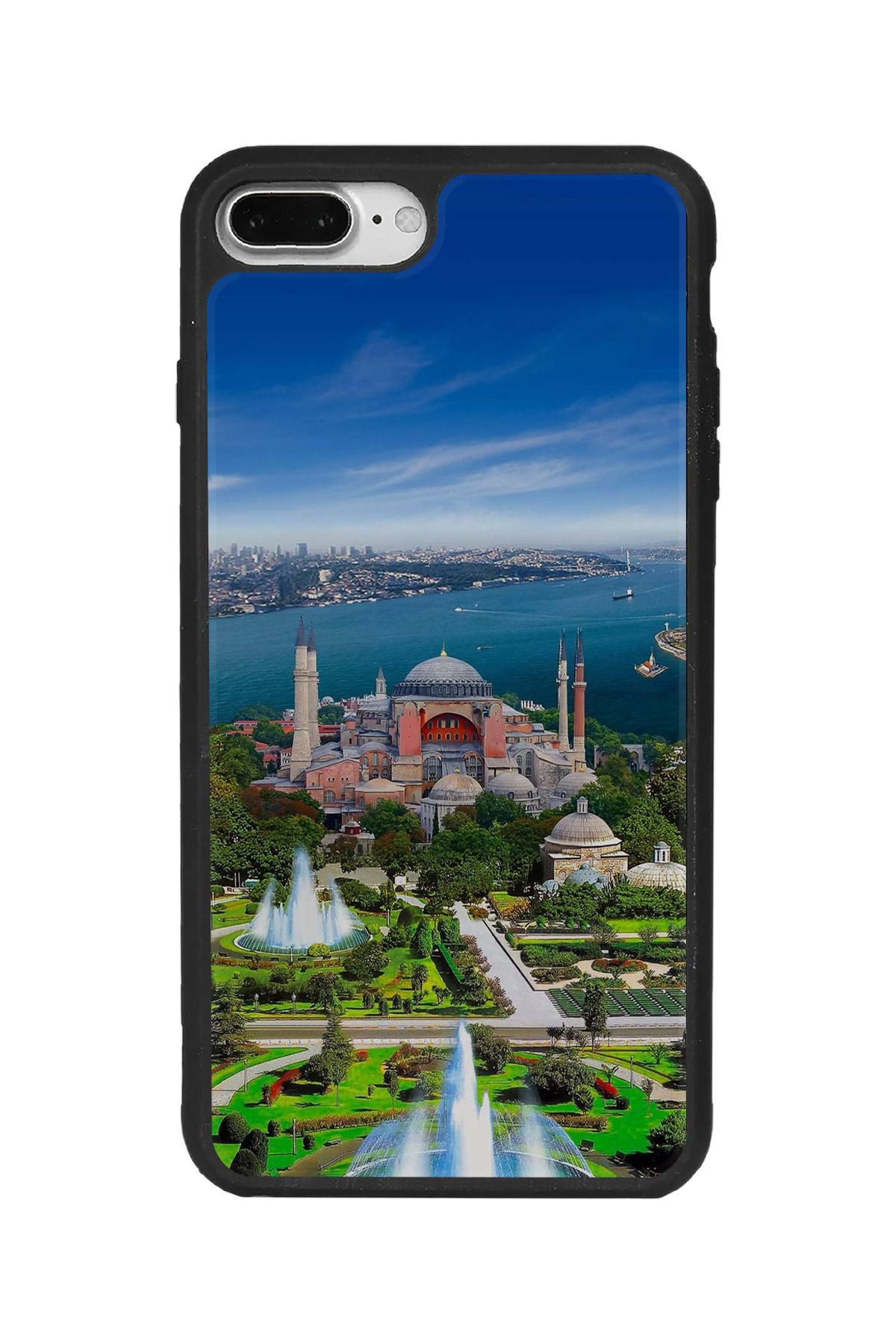 BGAKSESUAR iPhone 8 Plus Uyumlu Mat Siyah Kılıf – Yumuşak Silikon, Koruyucu, Şok Emici Kapak