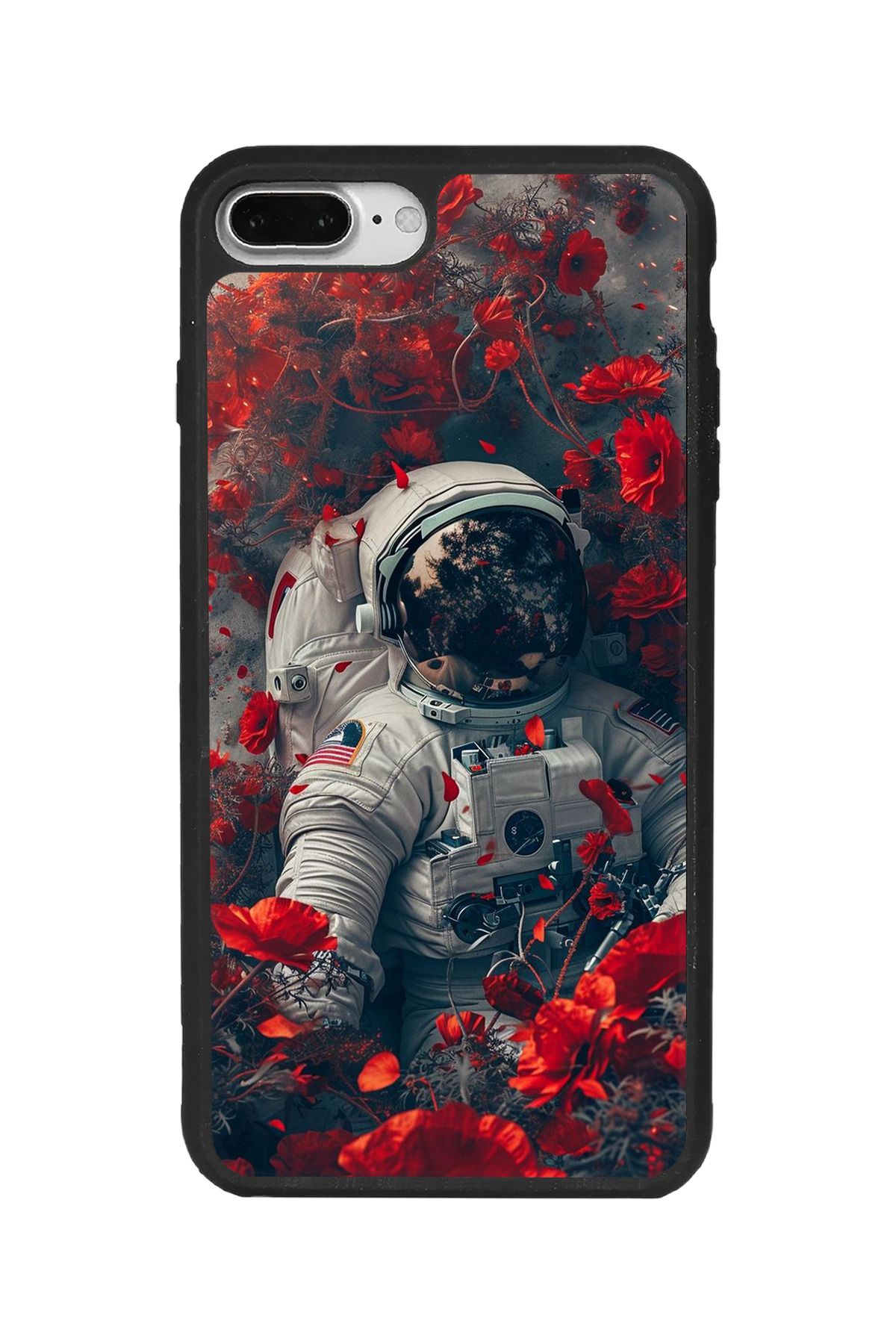 BGAKSESUAR iPhone 8 Plus Uyumlu Mat Siyah Kılıf – Yumuşak Silikon, Koruyucu, Şok Emici Kapak