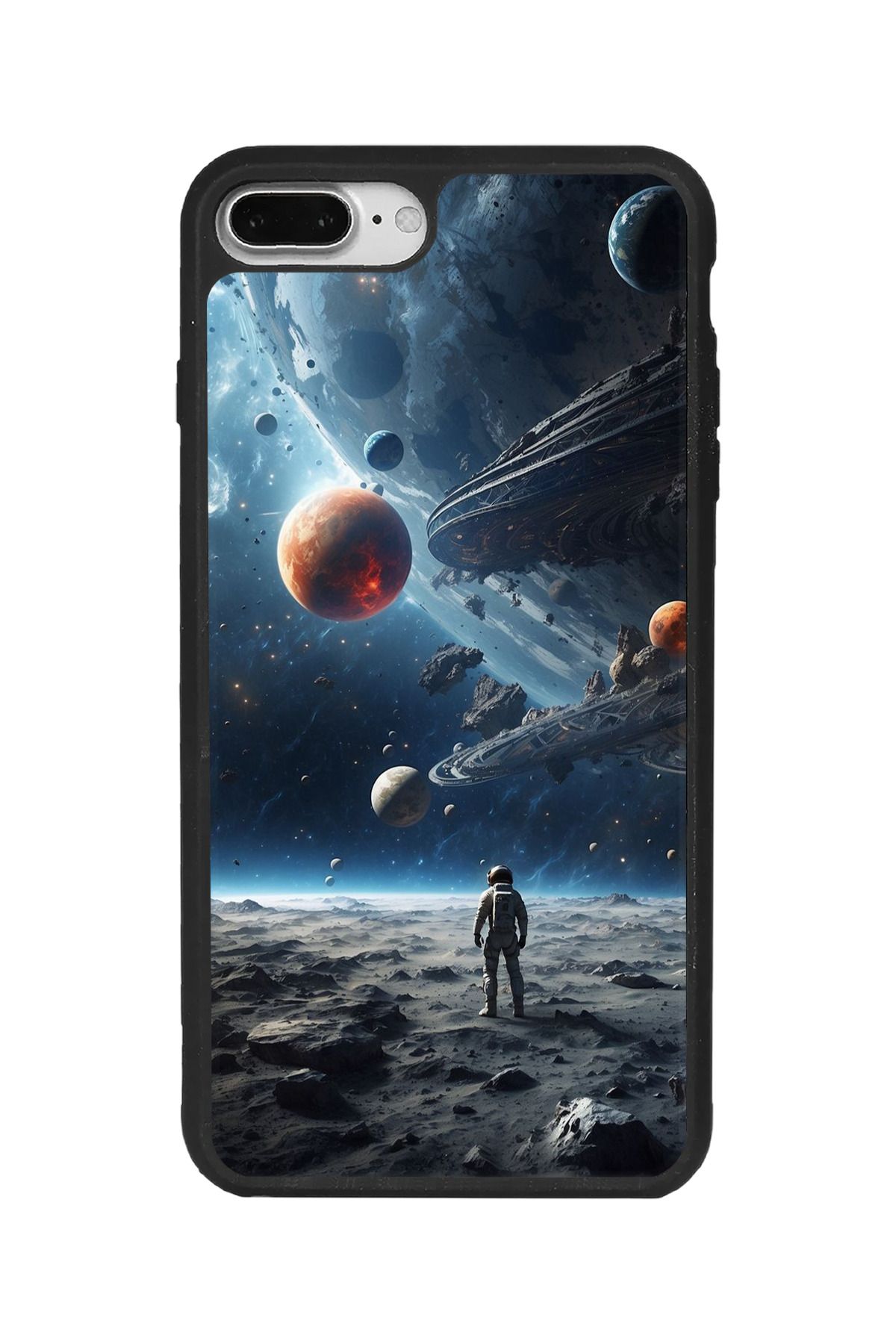BGAKSESUAR iPhone 8 Plus Uyumlu Mat Siyah Kılıf – Yumuşak Silikon, Koruyucu, Şok Emici Kapak