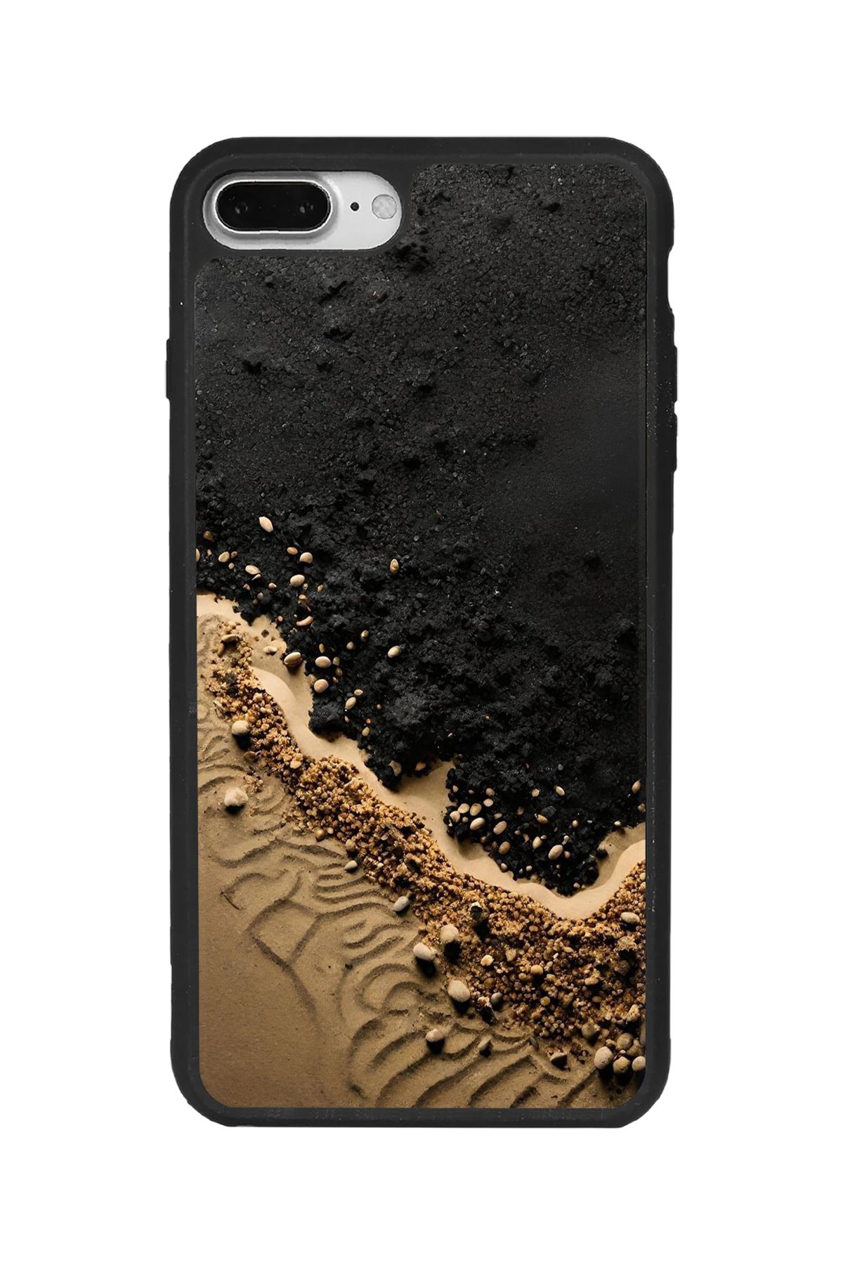BGAKSESUAR iPhone 8 Plus Uyumlu Mat Siyah Kılıf – Yumuşak Silikon, Koruyucu, Şok Emici Kapak