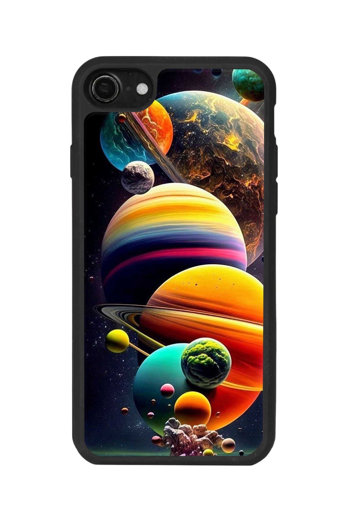 BGAKSESUAR iPhone SE Uyumlu Mat Siyah Kılıf – Yumuşak Silikon, Koruyucu, Şok Emici Kapak