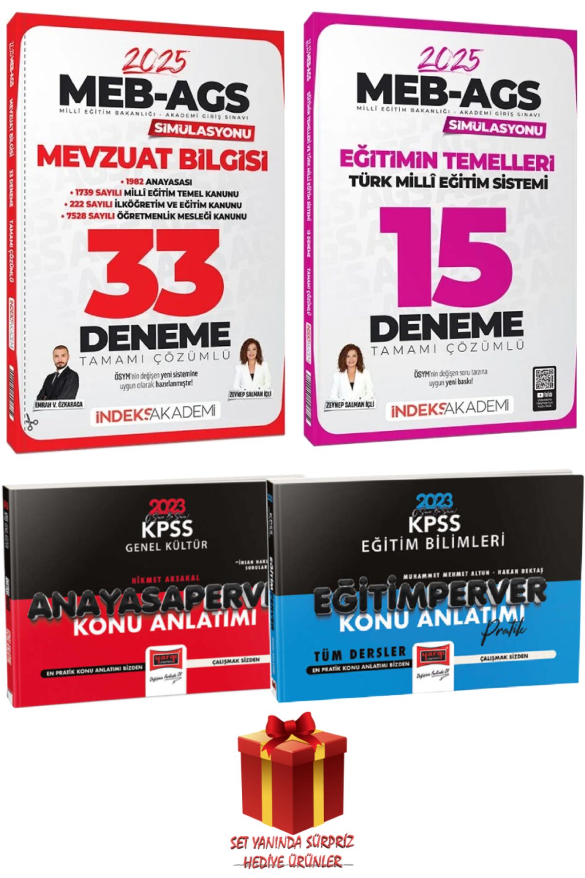 İndeks Akademi 2025 İndeks Akademi MEB AGS Mevzuat Deneme+Eğitimin Temelleri Deneme+Anayasa Konu+Eğitim Konu