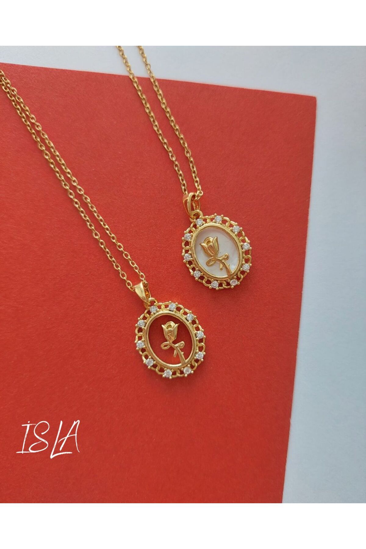 shop ARKASI BOŞ LALE ÇELİK KOLYE