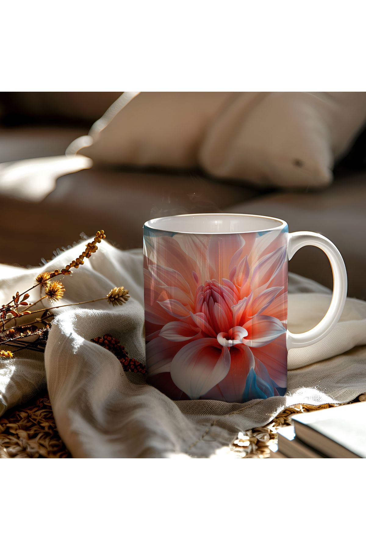waspandhornet Dahlia Çiçek Desenli Kupa