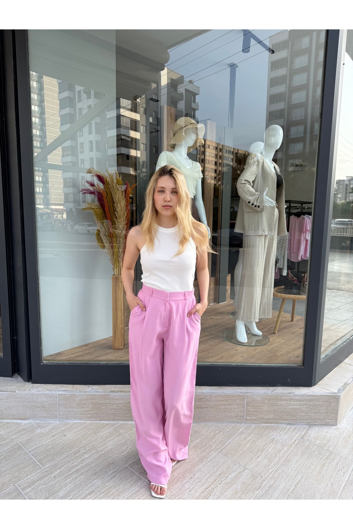 BRN Butik Pembe plazzo pantolon