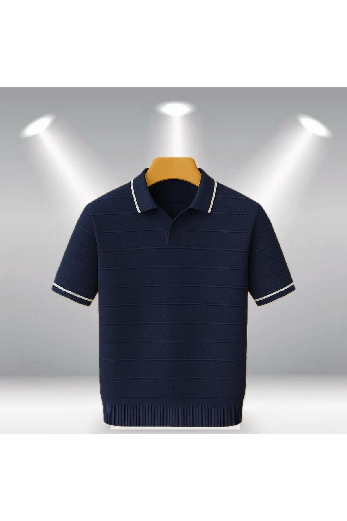 LC Waikiki Polo Yaka Kısa Kollu Çizgili Erkek Yazlık Triko Tişört / T-shirt