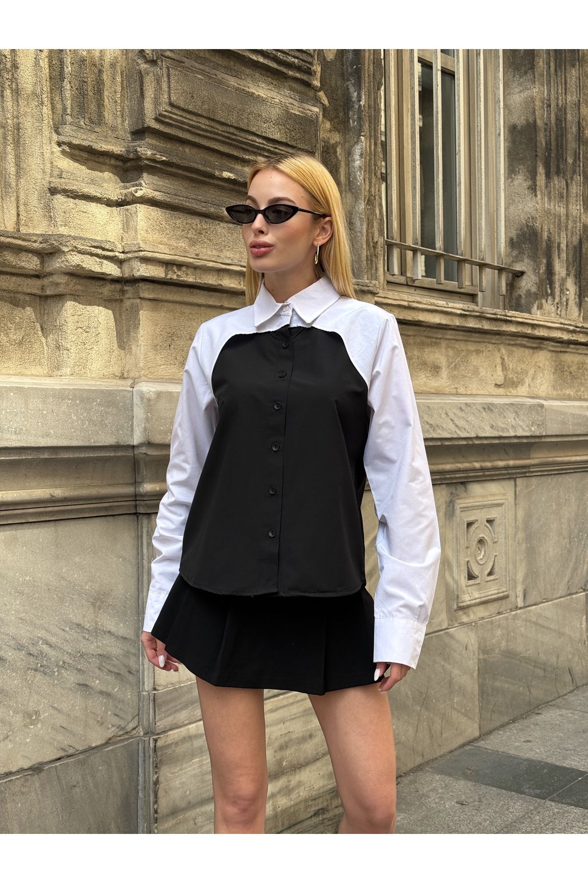 MAMAYAGA Kadın Tasarım Design İki Parça Şık Curve Tesettüre Uygun Büyük Beden %100 Cotton Uzun Kol Gömlek