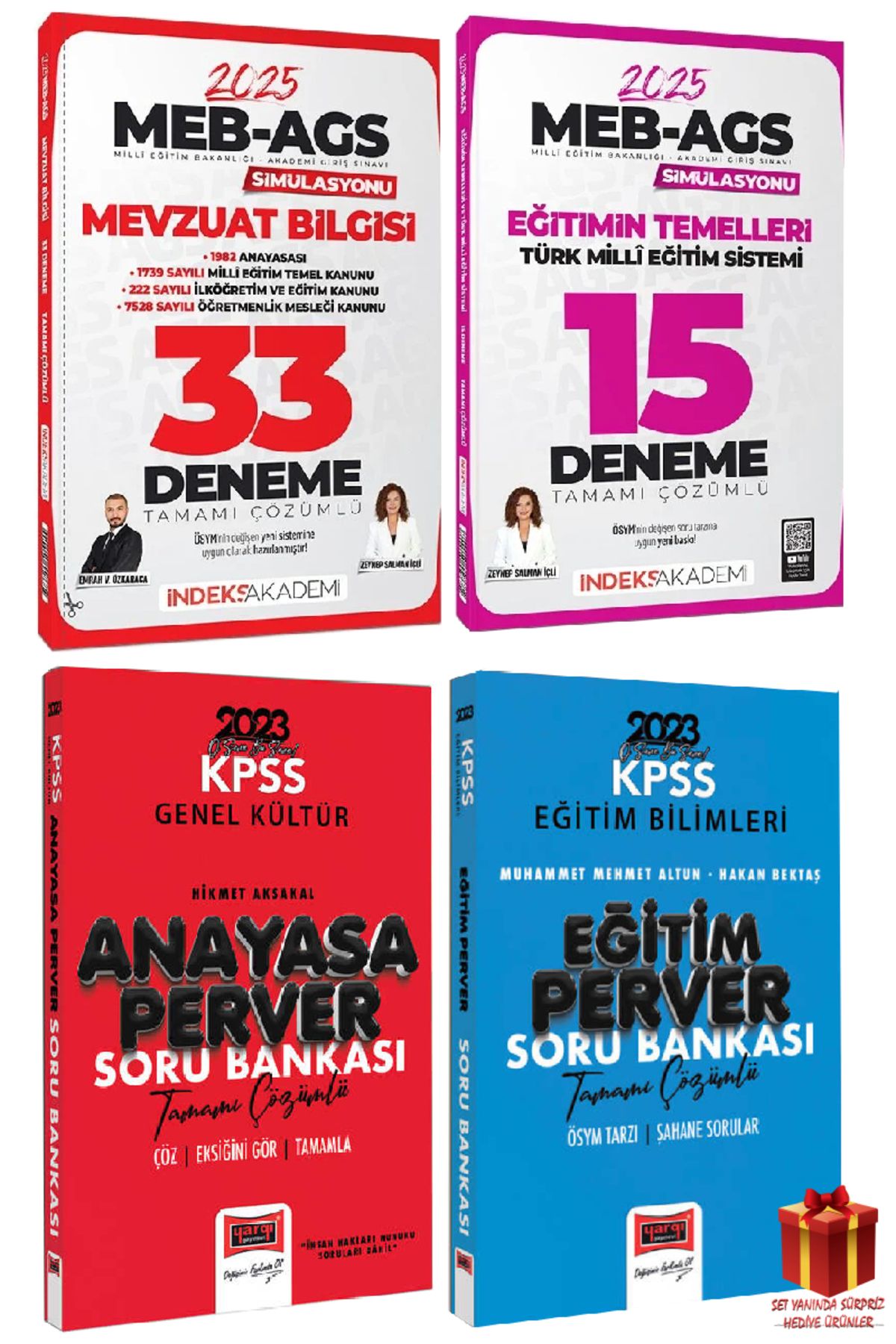 İndeks Akademi 2025 İndeks Akademi MEB AGS Mevzuat Deneme+Eğitimin Temelleri Deneme+Yargı Anayasa SB+Eğitim SB