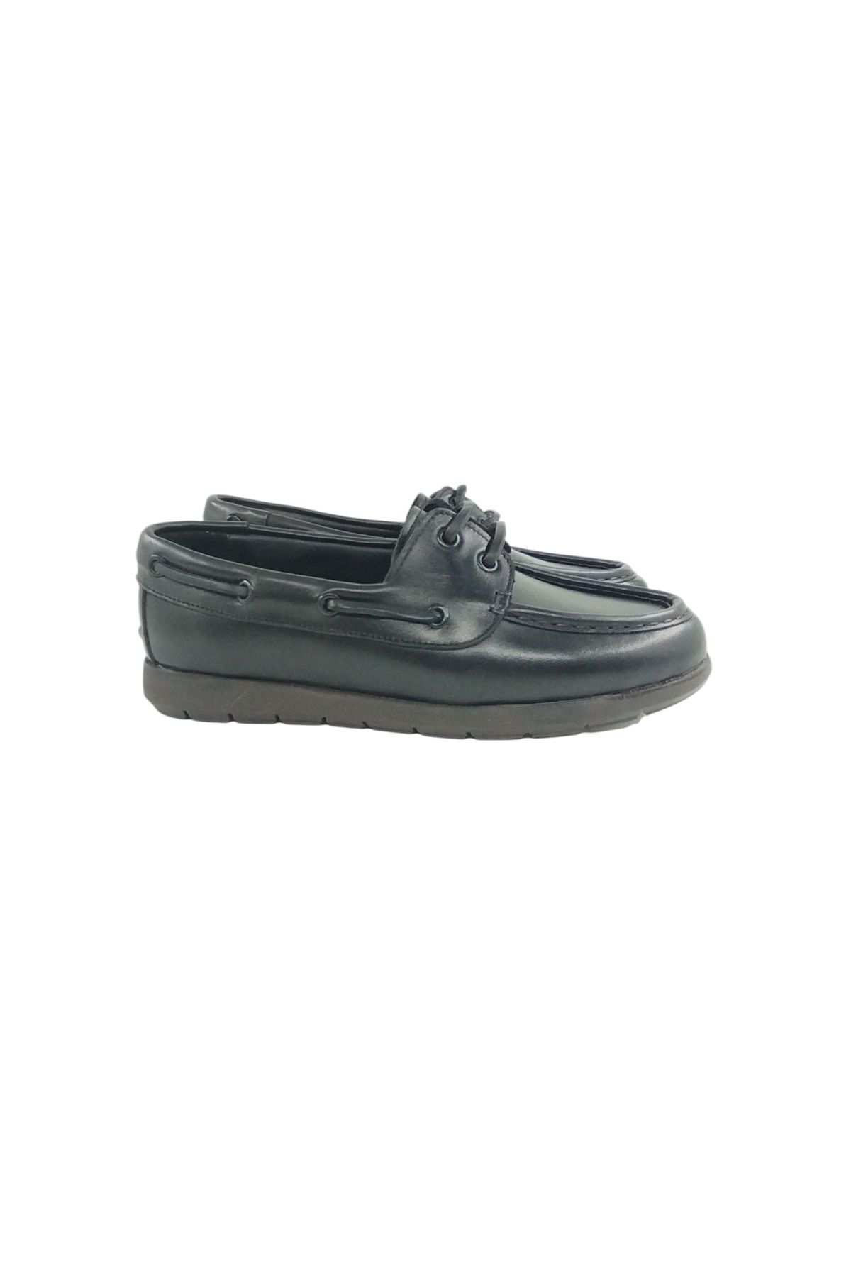 Oneka Shoes 10425YTZT8524 Erkek Günlük Siyah Deri bağcıklı
