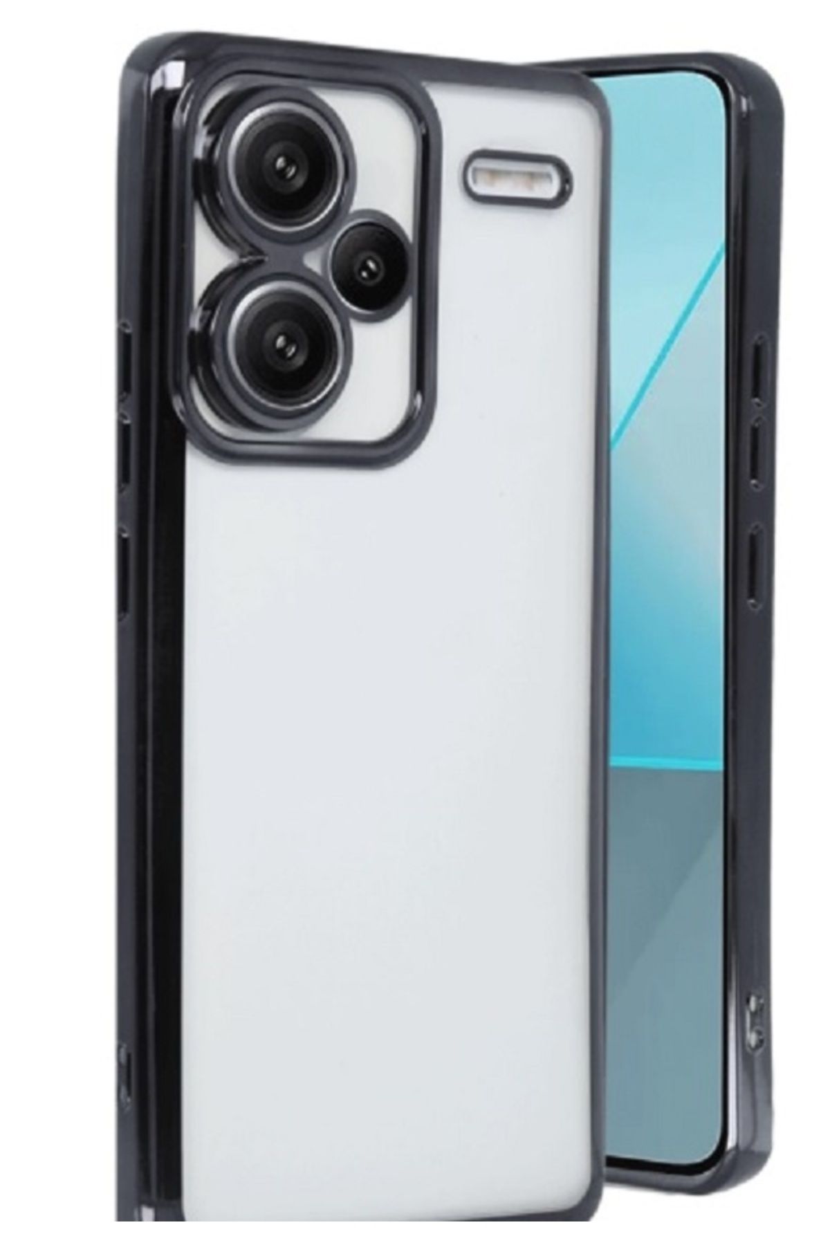 Leybaks Redmi Note 13 Pro Plus Uyumlu Lens Korumalı Kenarlar Renkli Şeffaf Kılıf