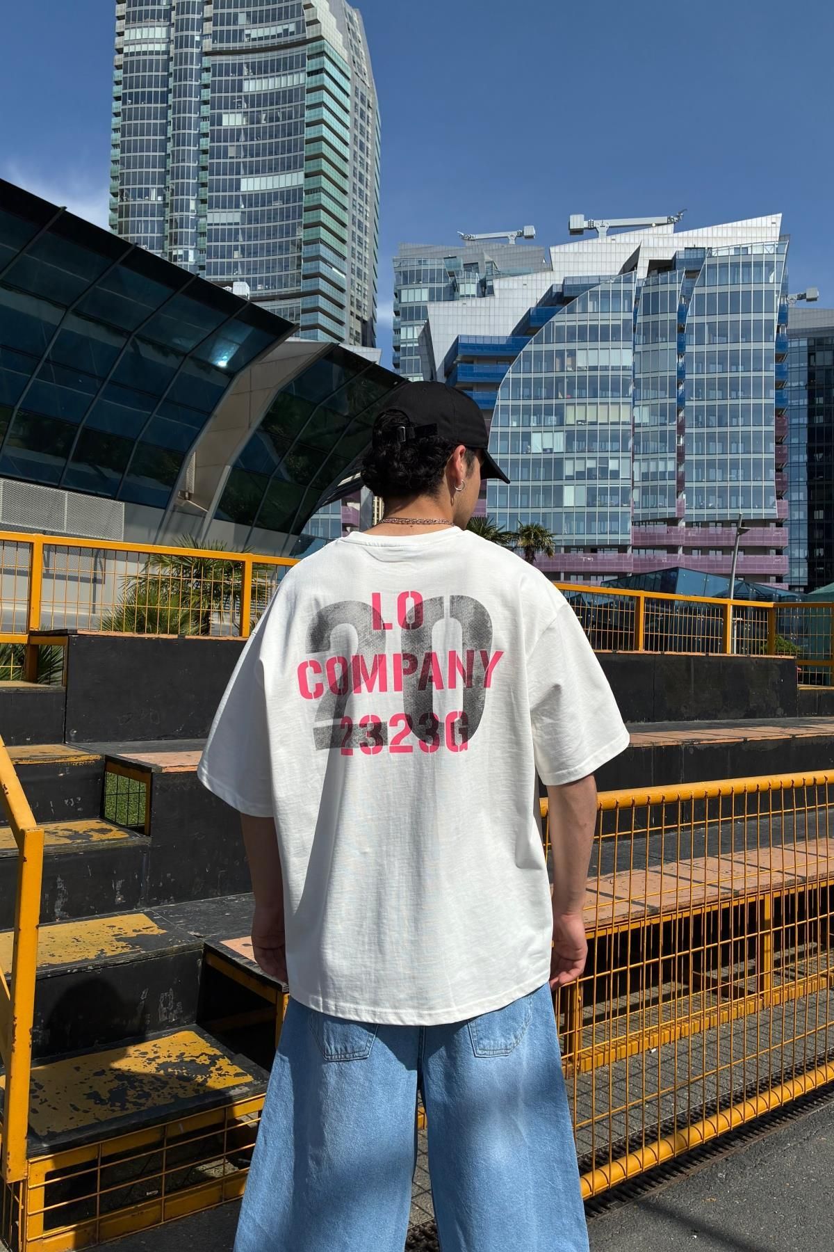 Jr.Crime Krem Lo Company Baskılı Oversize Tshirt