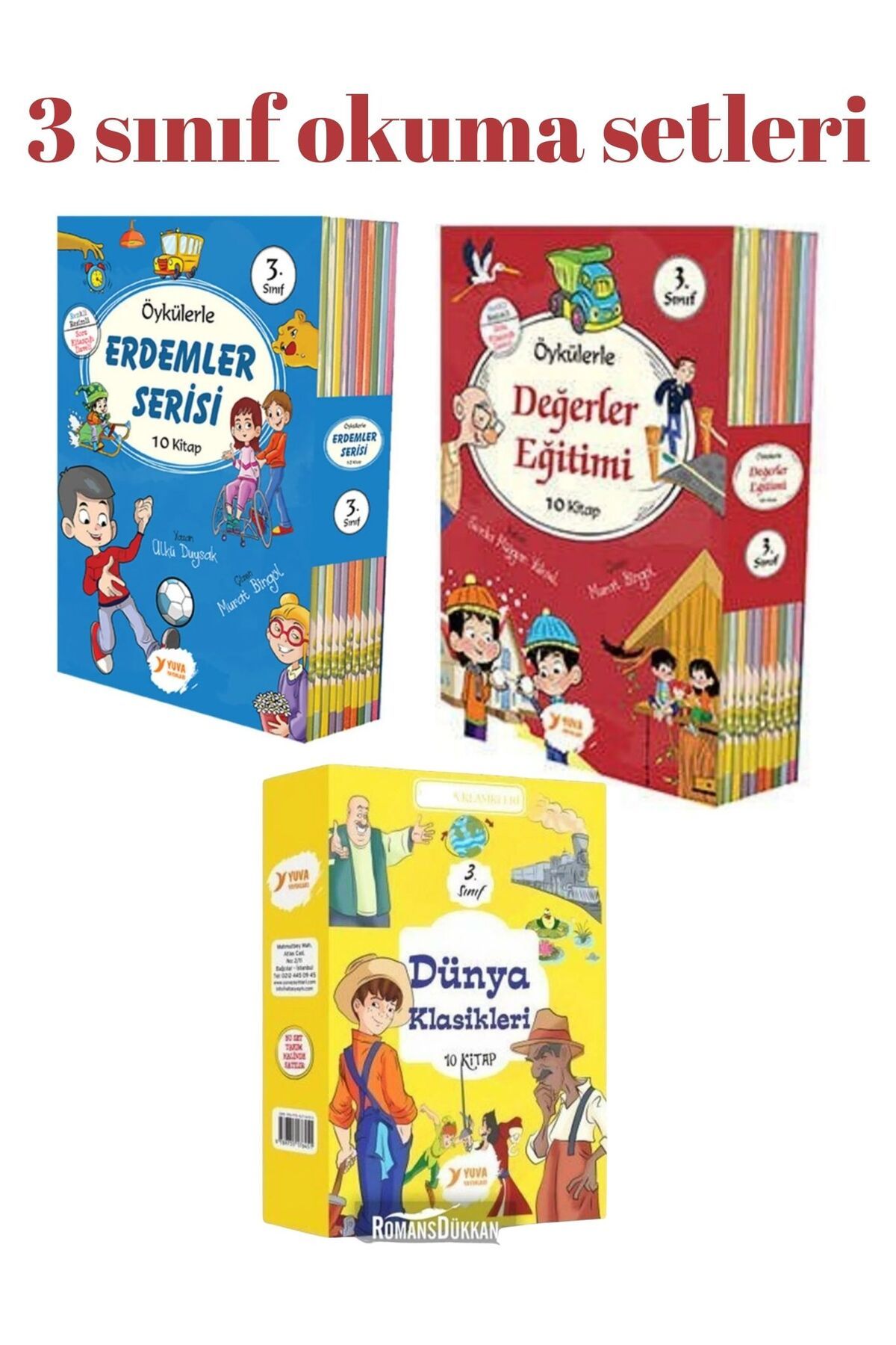Yuva Yayınları 3.Sınıf Erdemler serisi - Değerler eğitimi - Dünya klasikleri okuma setleri