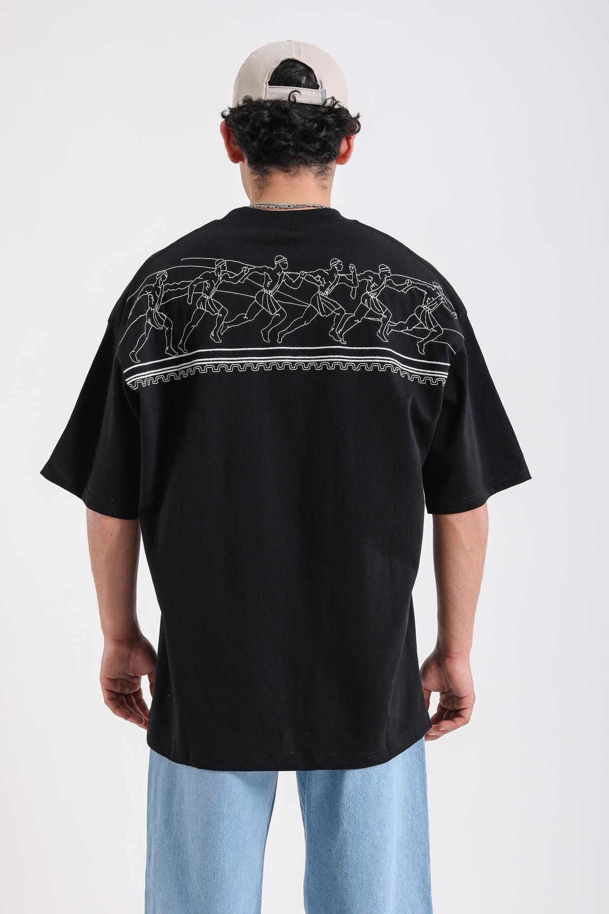 Jr.Crime Nakışlı Siyah 12 Oversize Rv Tshirt