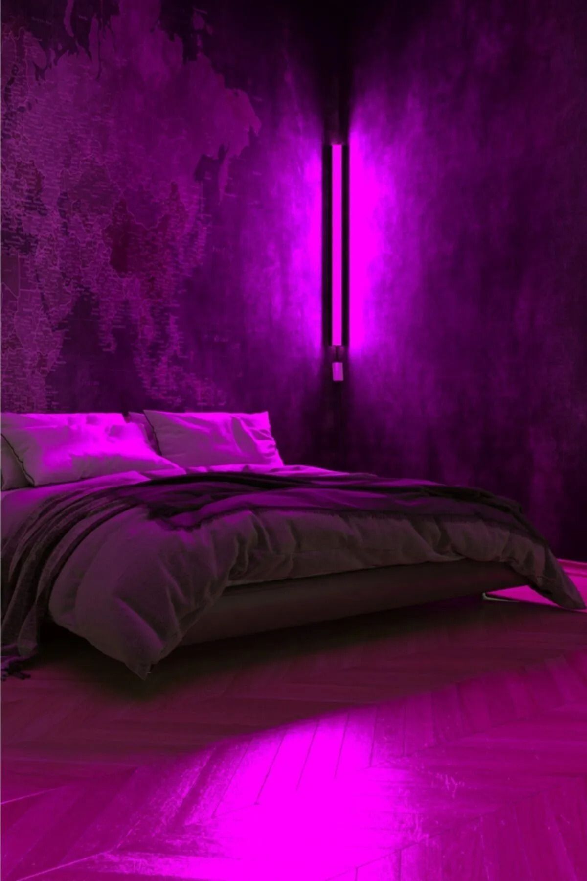 teknotrust Uzaktan Kumandalı Köşe Rgb Led Abajur Aplik Gece Lambası Kumandalı 120 Cm