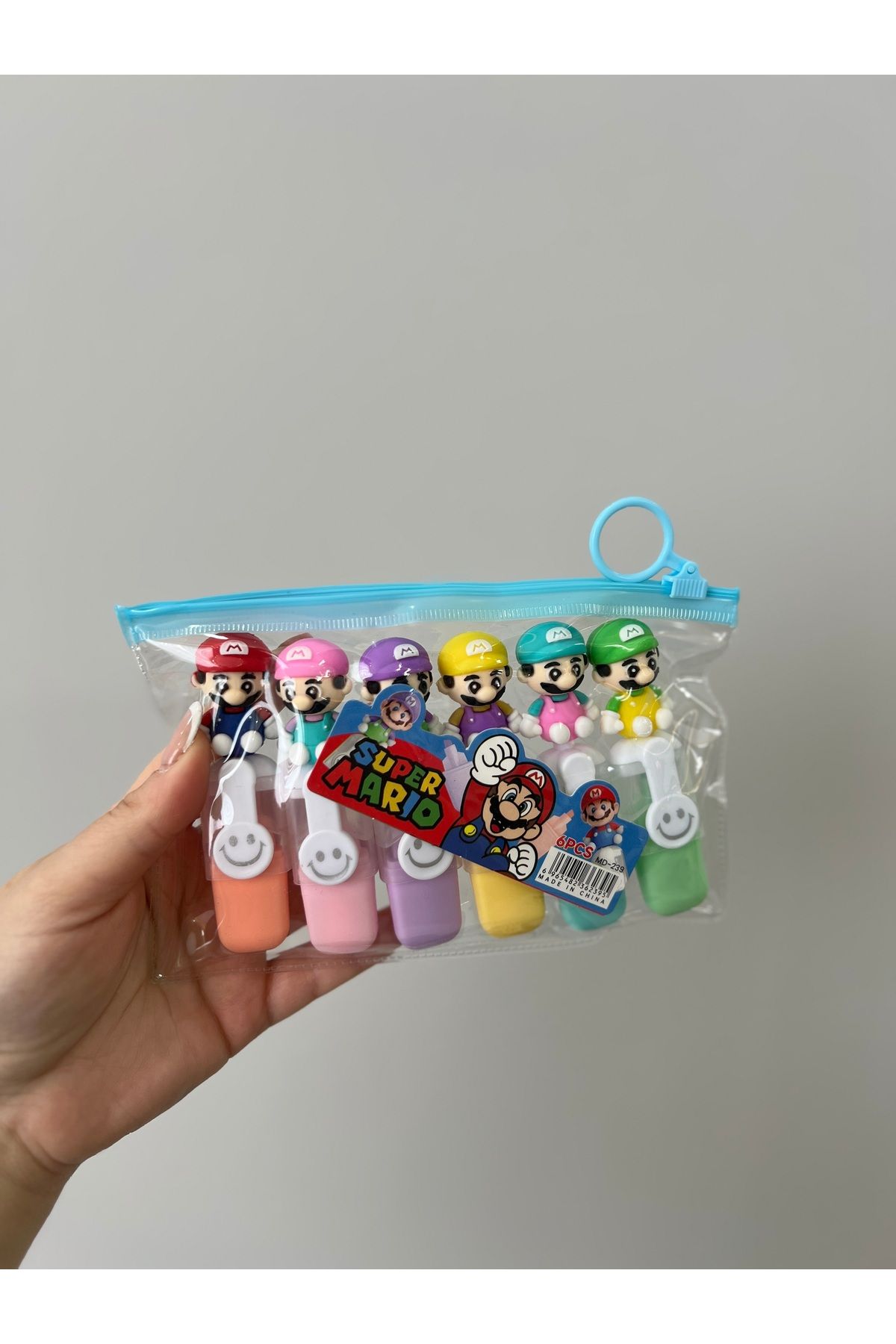 mihi hediyelik Süper Mario Karakter 6lı Fosforlu Kalem Seti