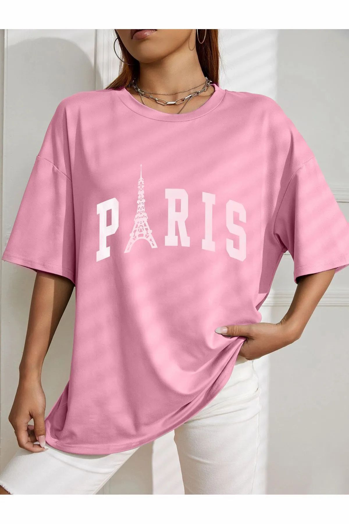 ship master oversize PARİS baskılı T-shirt