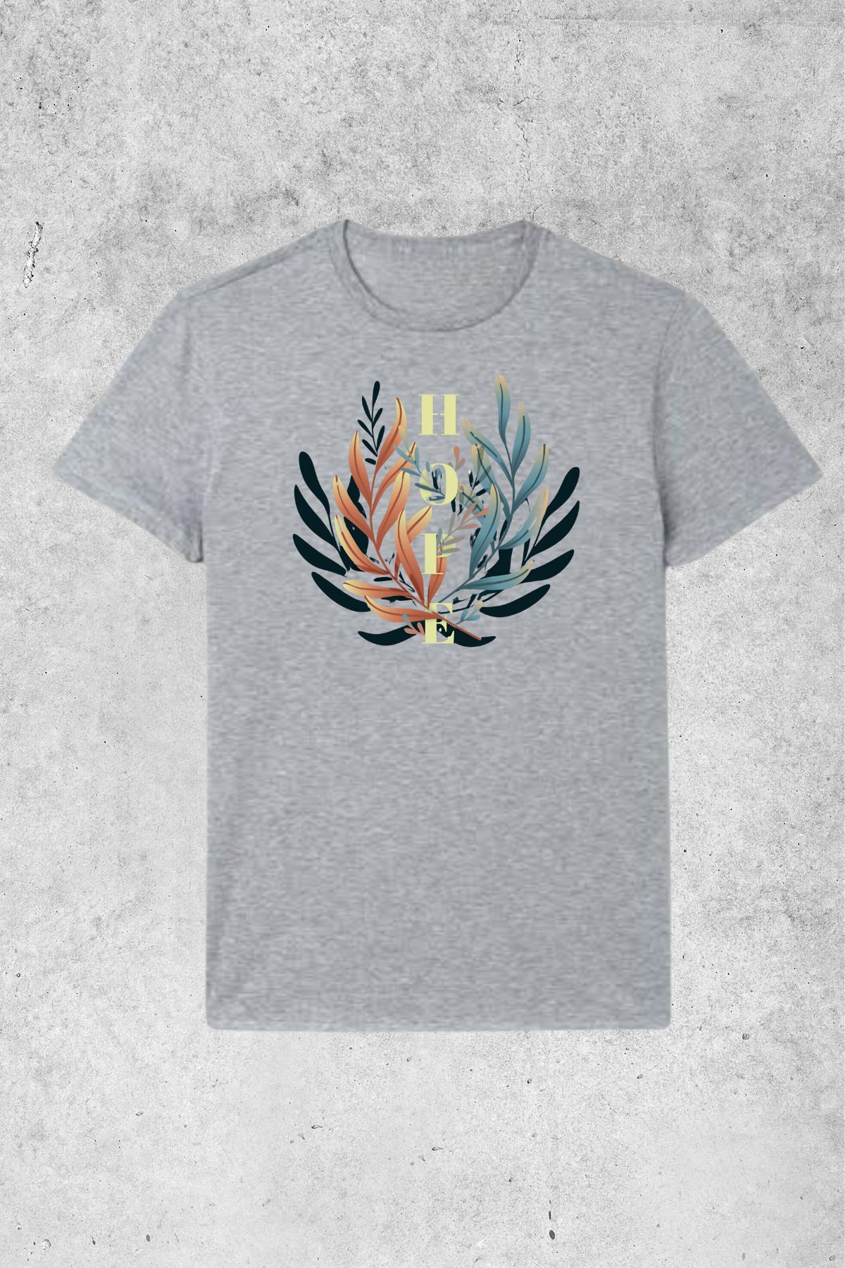 MOLICO Basic unisex sıfır yaka kısa kollu Hope baskılı tshirt