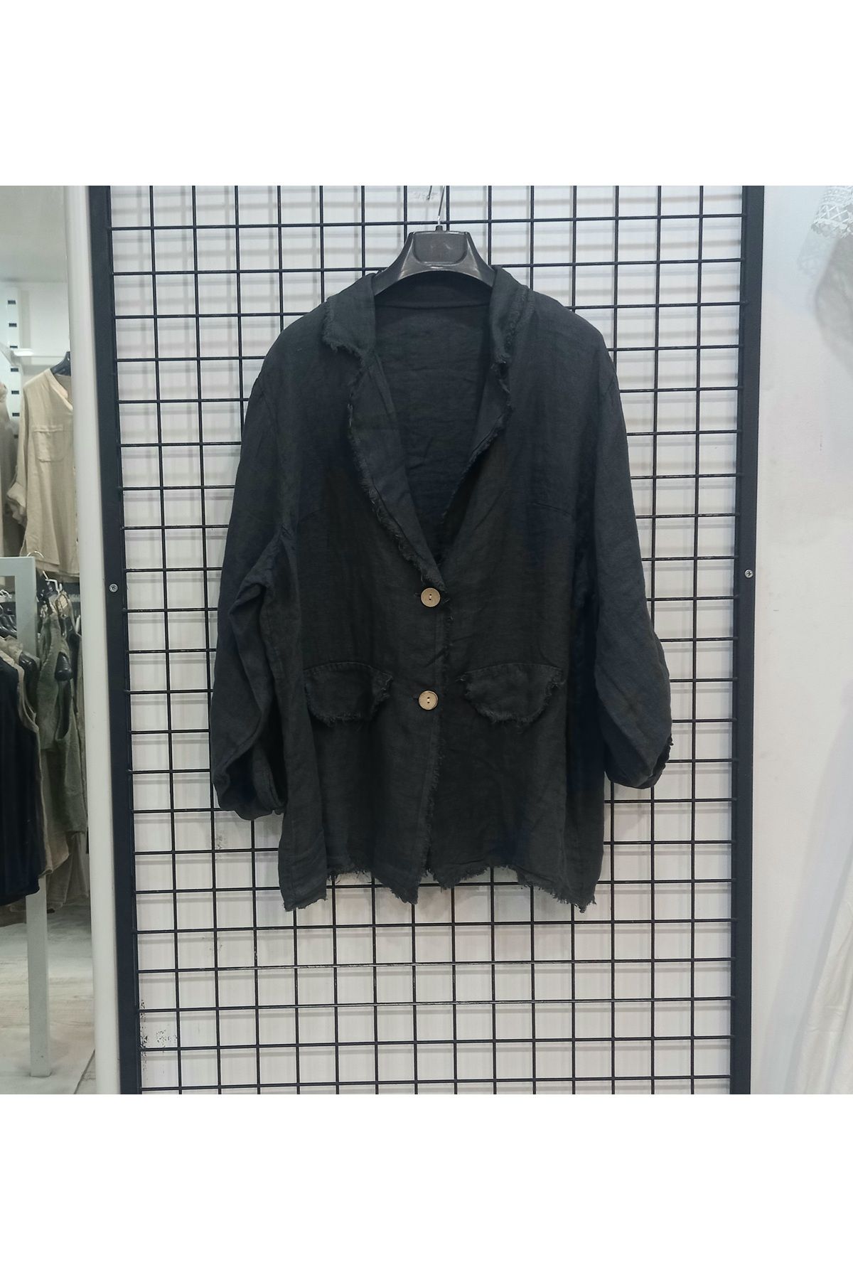 Butik Şans Püskül Detaylı Düğme Kapamalı İtalyan Ceket