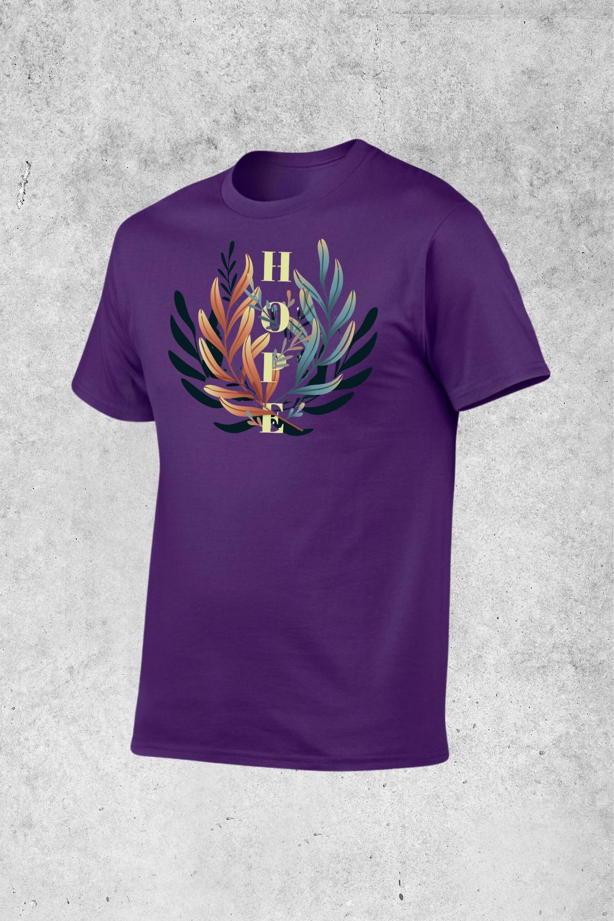 MOLICO Basic unisex sıfır yaka kısa kollu Hope baskılı tshirt