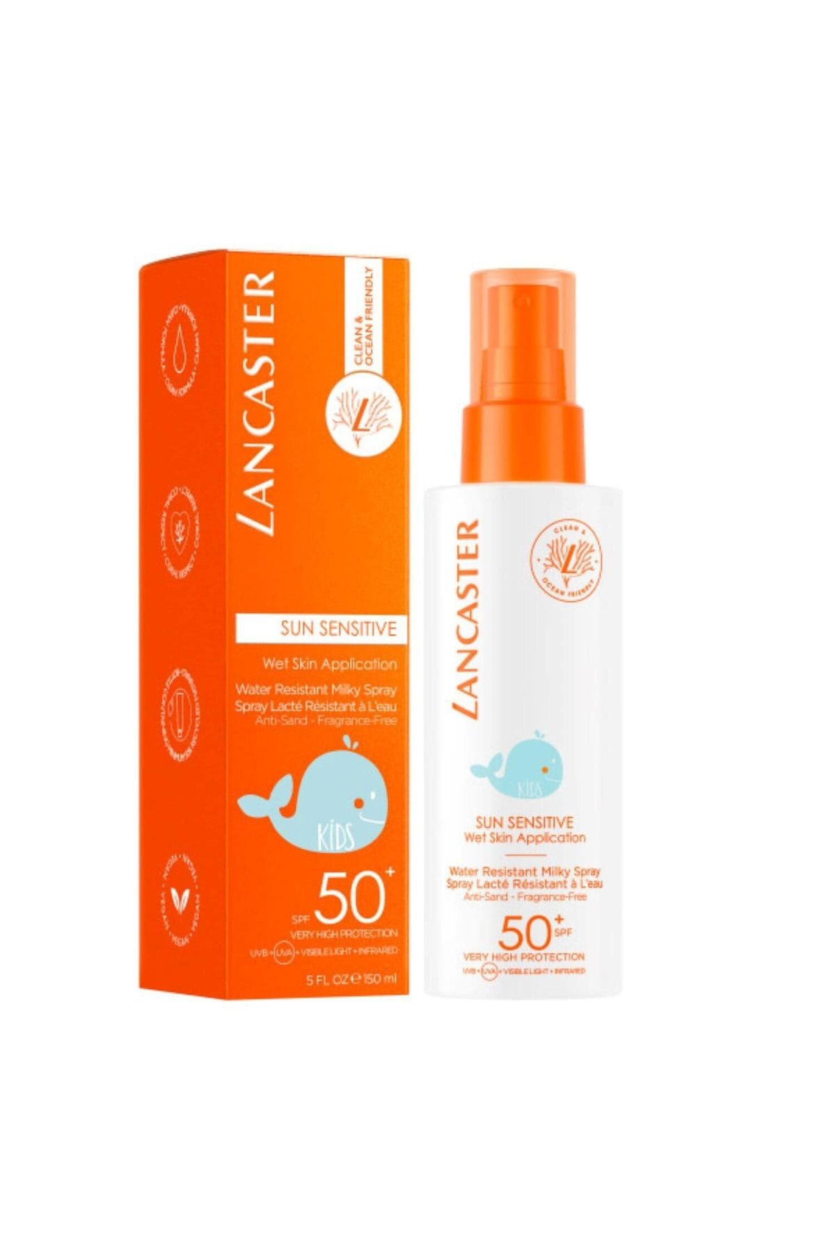 Lancaster Vegan İçerikli Sun Sensitive Kids Milky SPF50 Çocuklar İçin Güneş Koruyucu Sprey 150ml