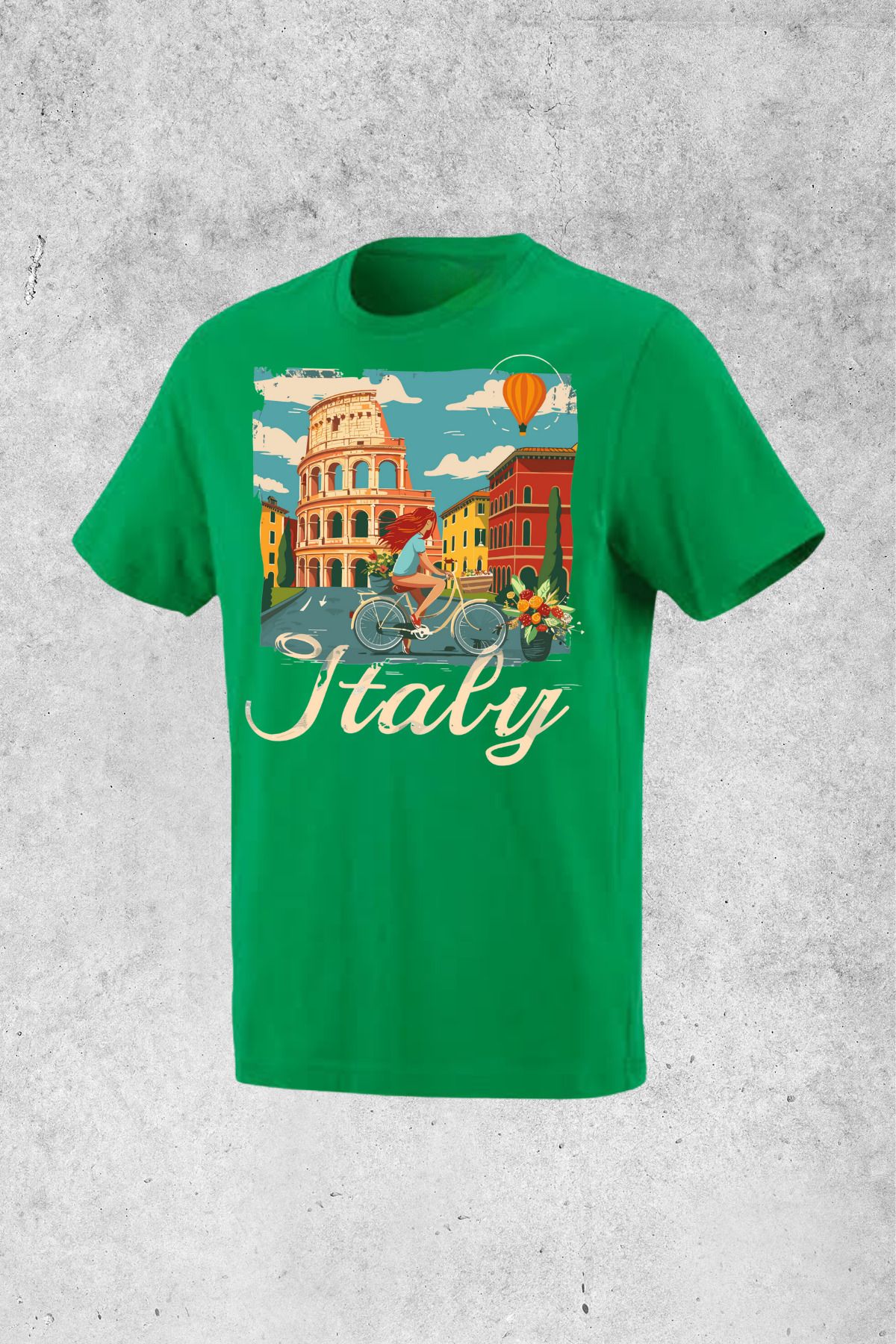 MOLICO Basic unisex Sıfır yaka kısa kollu ITALY baskılı tshirt