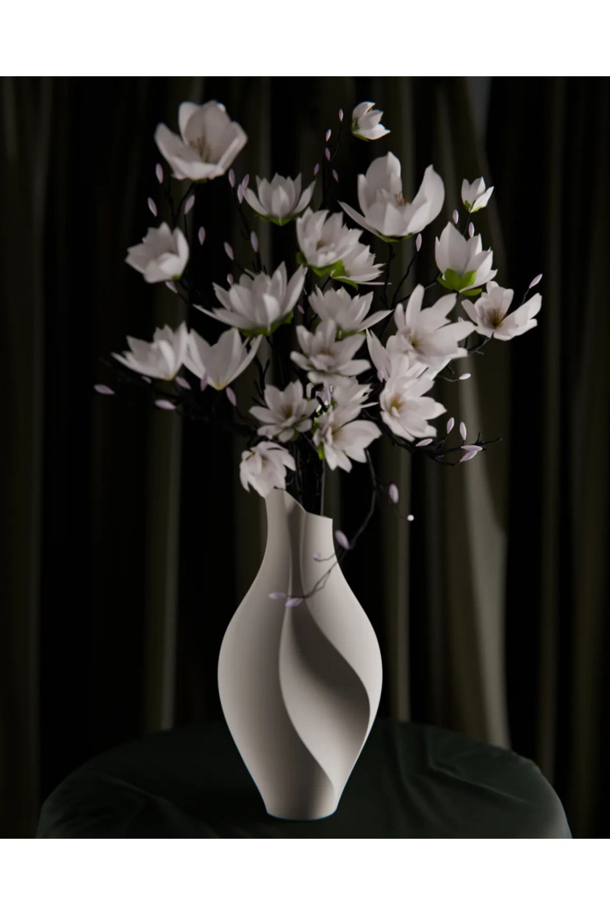 3D Modern Slit Beyaz Vazo