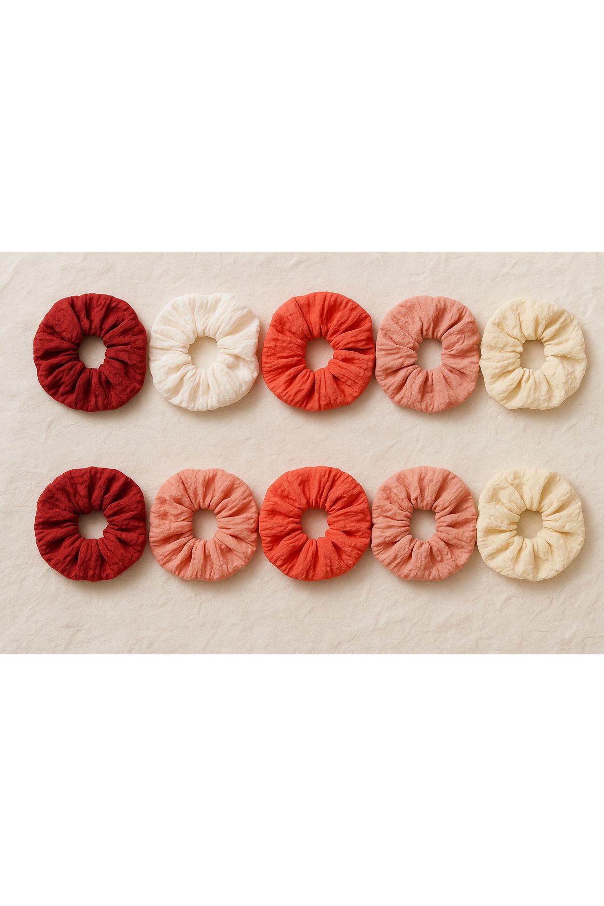 YILDIZ DİJİTAL HOME 10’lu Buruşuk Kumaş Scrunchie Saç Tokası Seti | El Yapımı | Ekonomik Ve Renkli Set | Star Home's