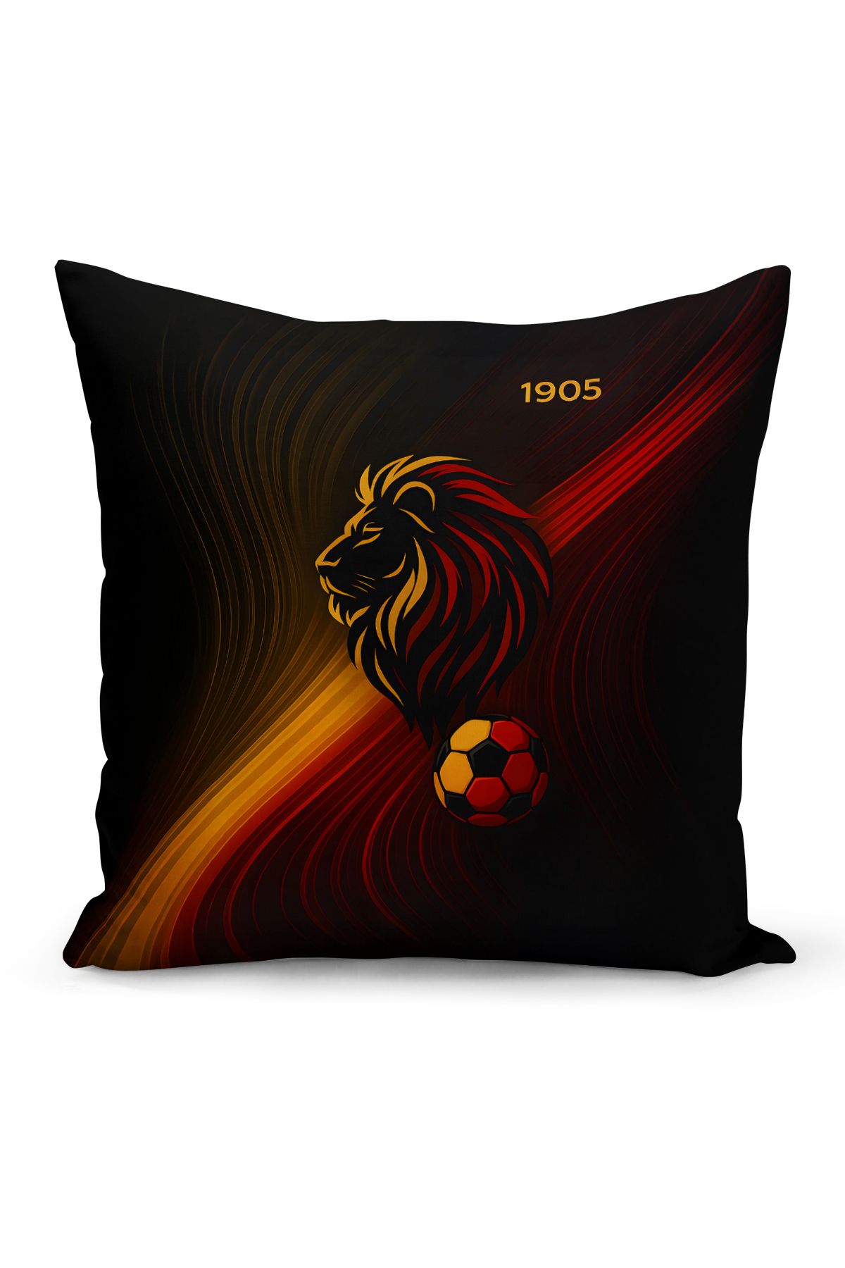 Bertille Home Çocuk Bebek Sarı Kırmızı Taraftar Futbol Serisi Kırlent Kılıfı (Cushion Cover)