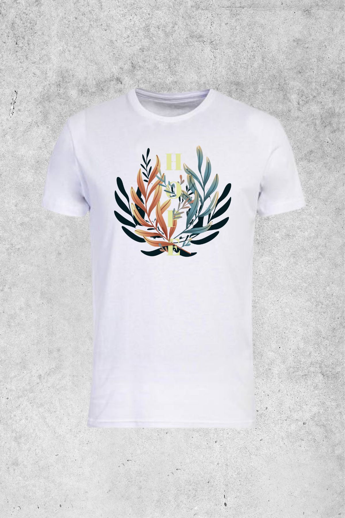 MOLICO Basic unisex sıfır yaka kısa kollu Hope baskılı tshirt