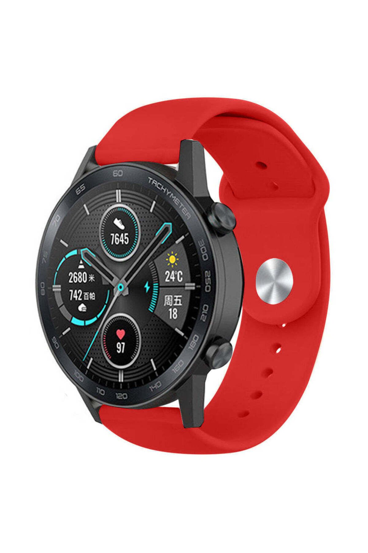 bbtech Honor Magic / Watch 2 46mm / Dream 22mm Standart Silikon Kordon Klasik Kayış Esnek 22 mm Band