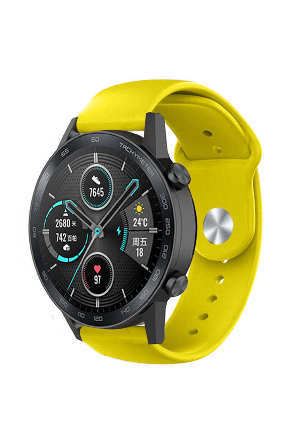 bbtech Honor Magic / Watch 2 46mm / Dream 22mm Standart Silikon Kordon Klasik Kayış Esnek 22 mm Band