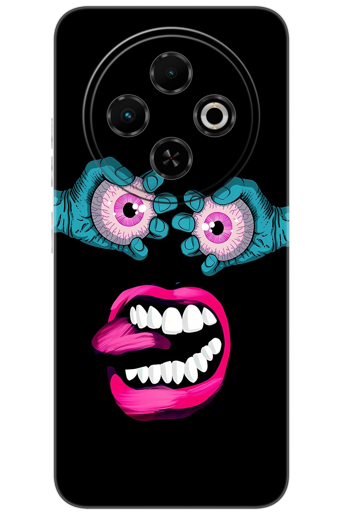 TECNO Spark 30C (KL5/KL5n) Uyumlu Kılıf Desen Baskılı Silikon Çılgın Gözler STK:657 CP-ltvtqyz