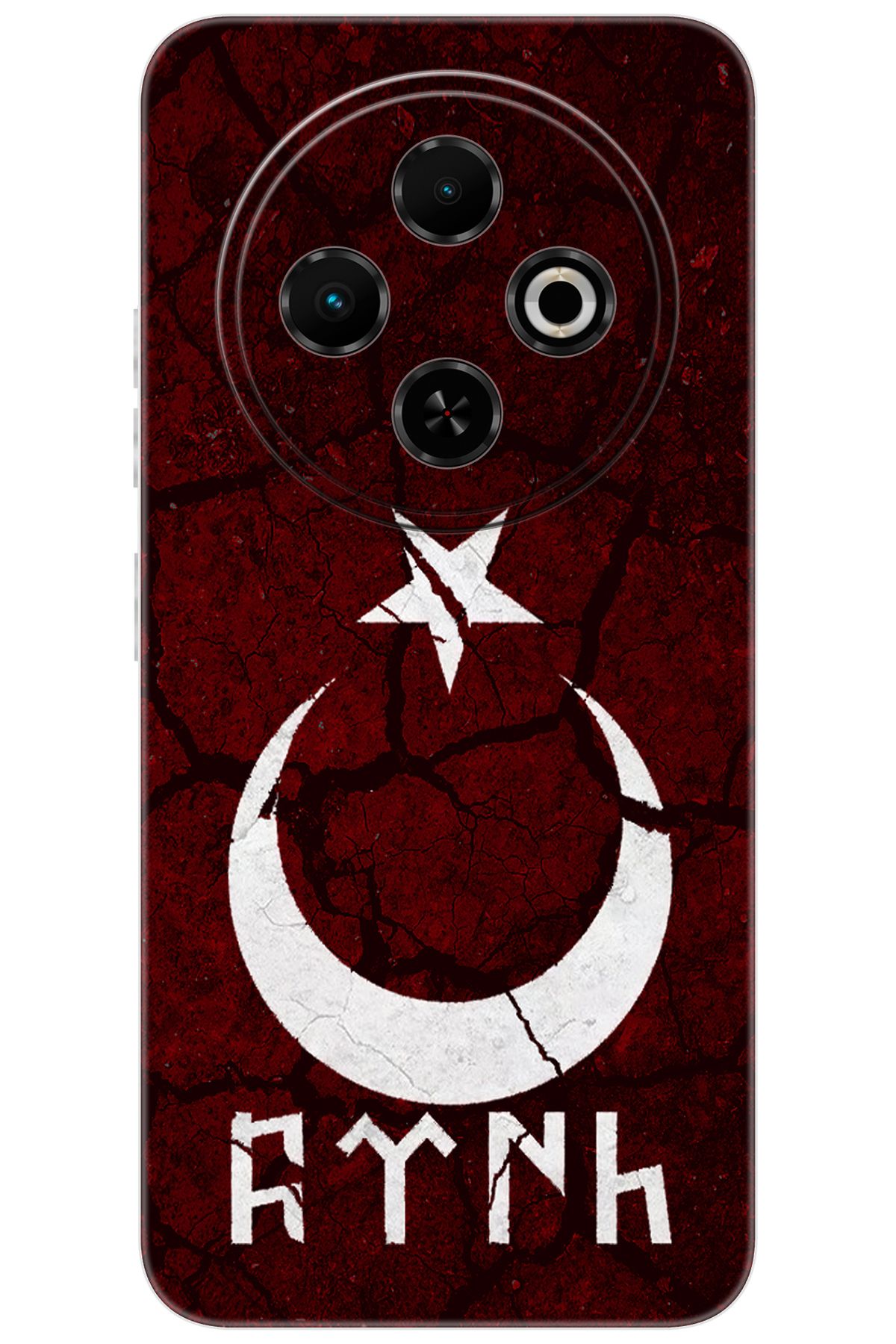 TECNO Spark 30C (KL5/KL5n) Uyumlu Kılıf Desen Baskılı Silikon Göktürkçe Türk STK:386 CP-51QvStA